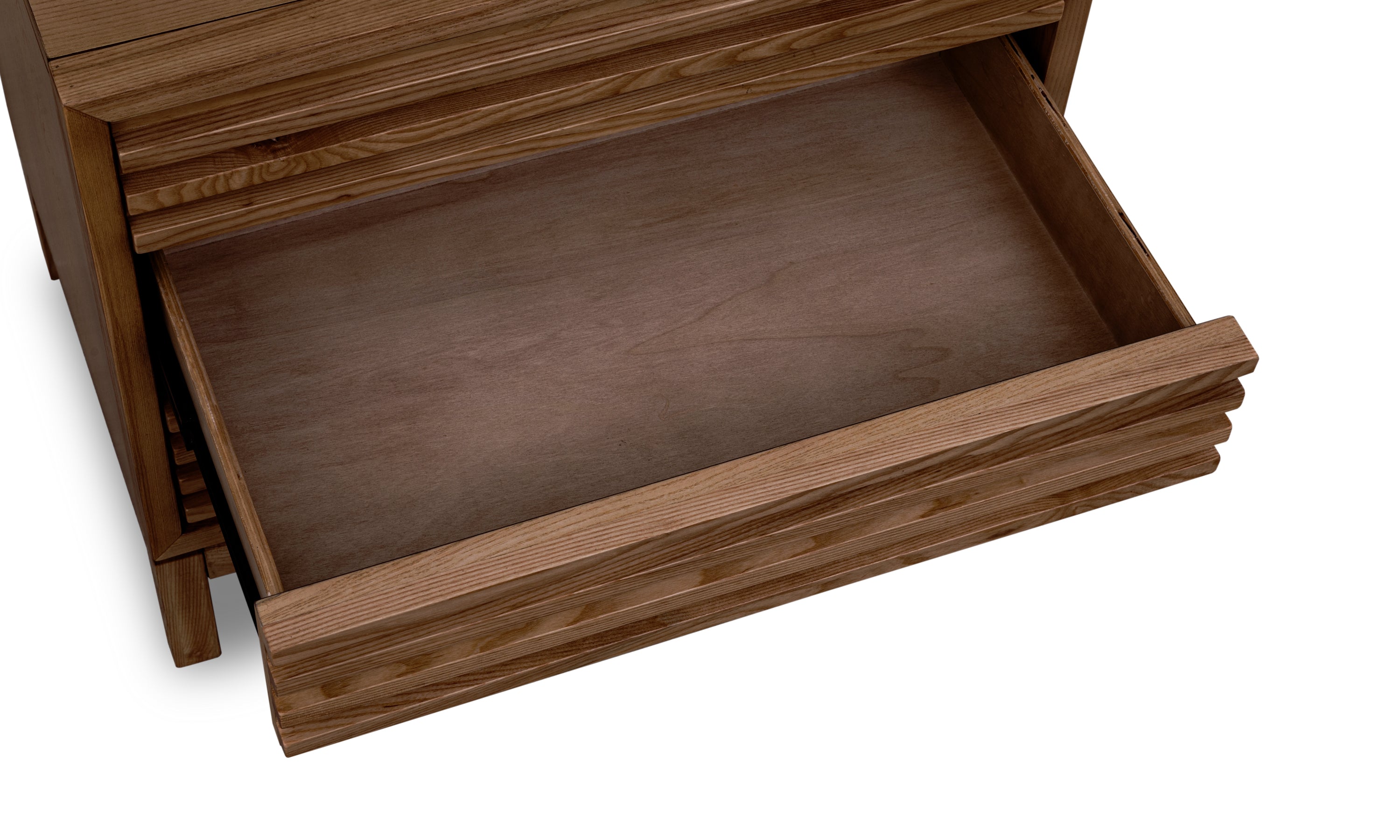 Tanner Three Drawer Ash Wood Nightstand in Roux - What A Room