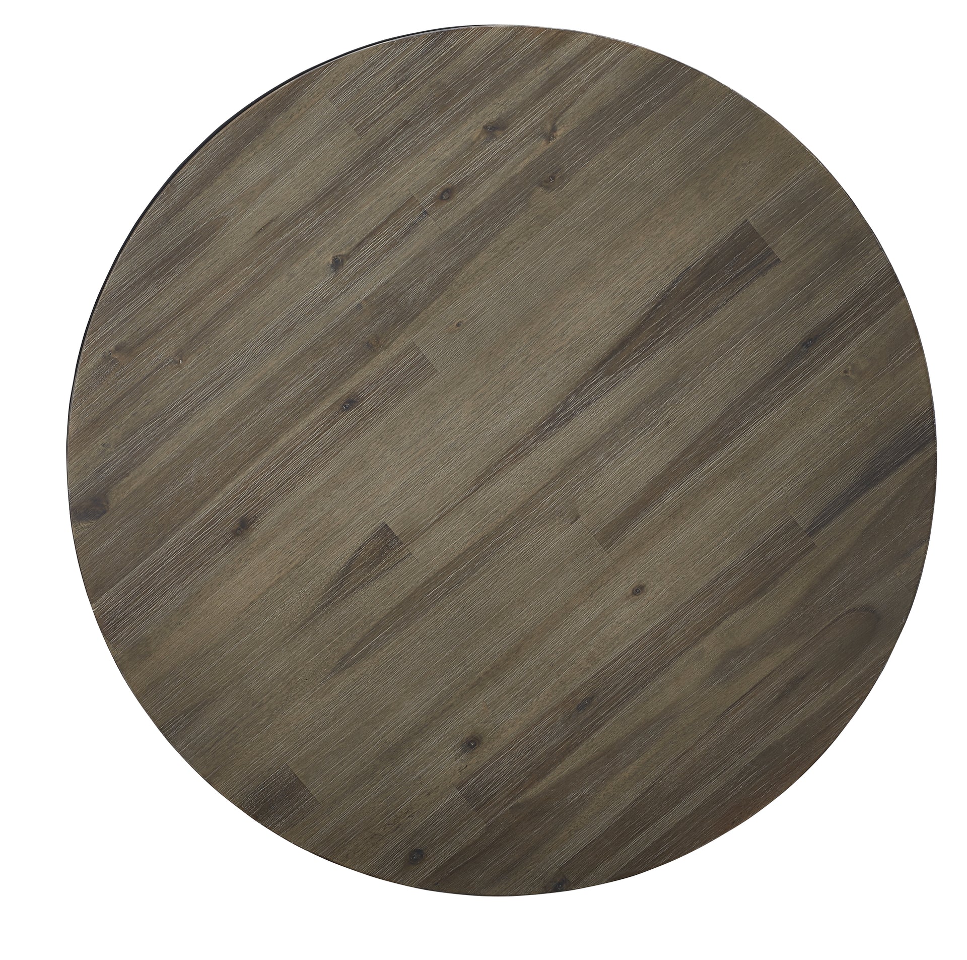 Canyon Solid Wood and Metal Round Coffee Table in Washed Grey - What A Room