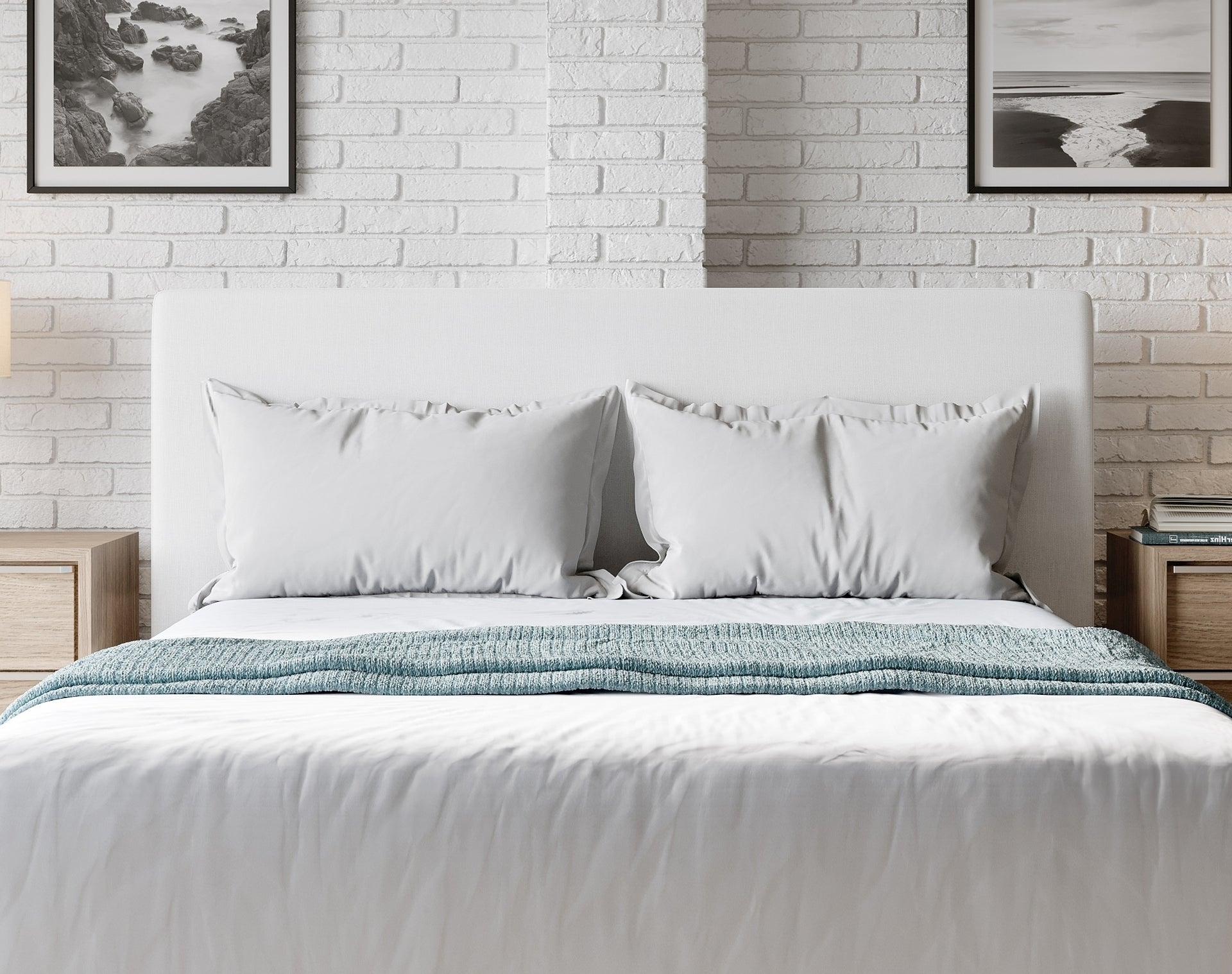 One Upholstered Modern Headboard in Pearl - What A Room