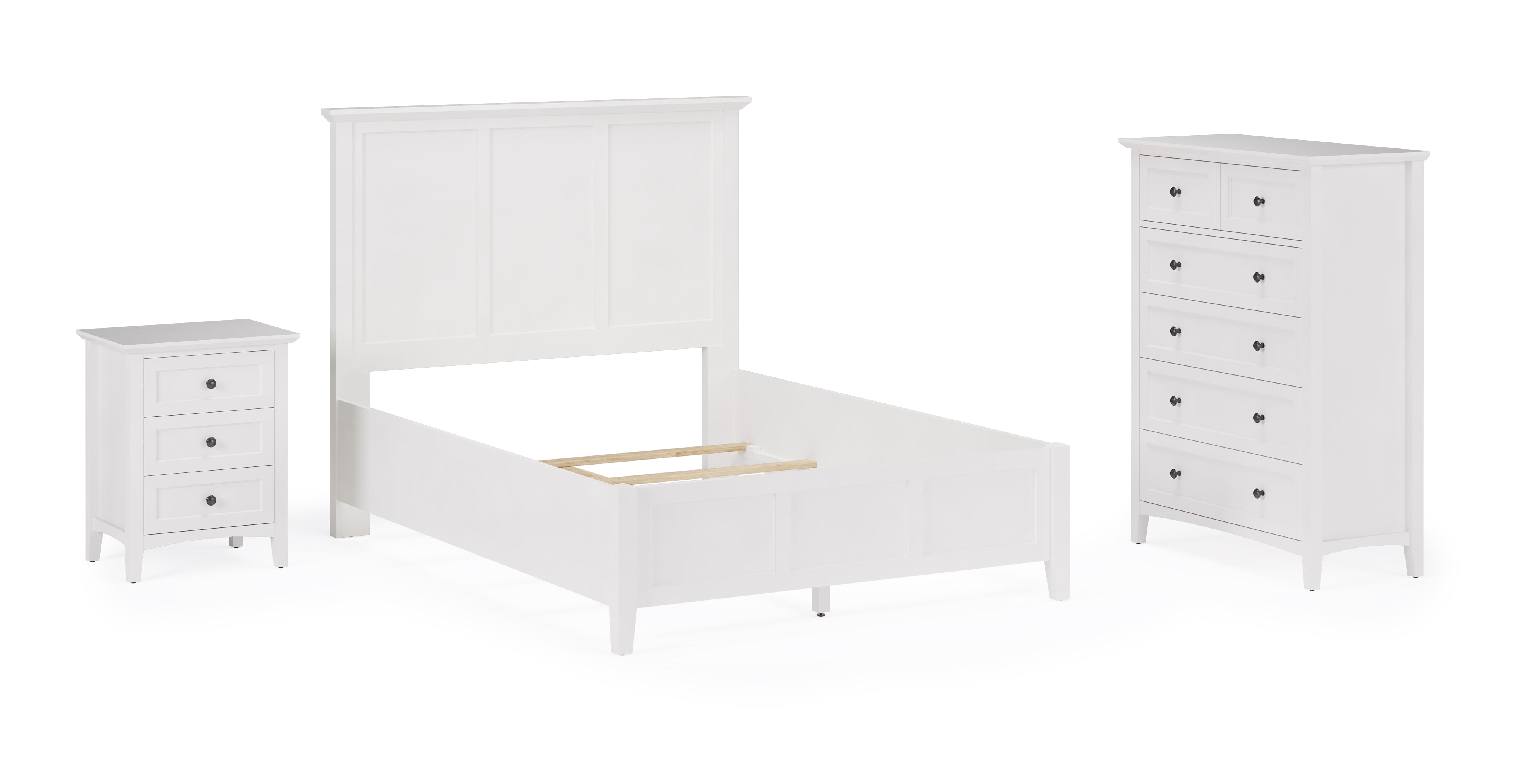 Grace Three Panel Bed in Snowfall White - What A Room