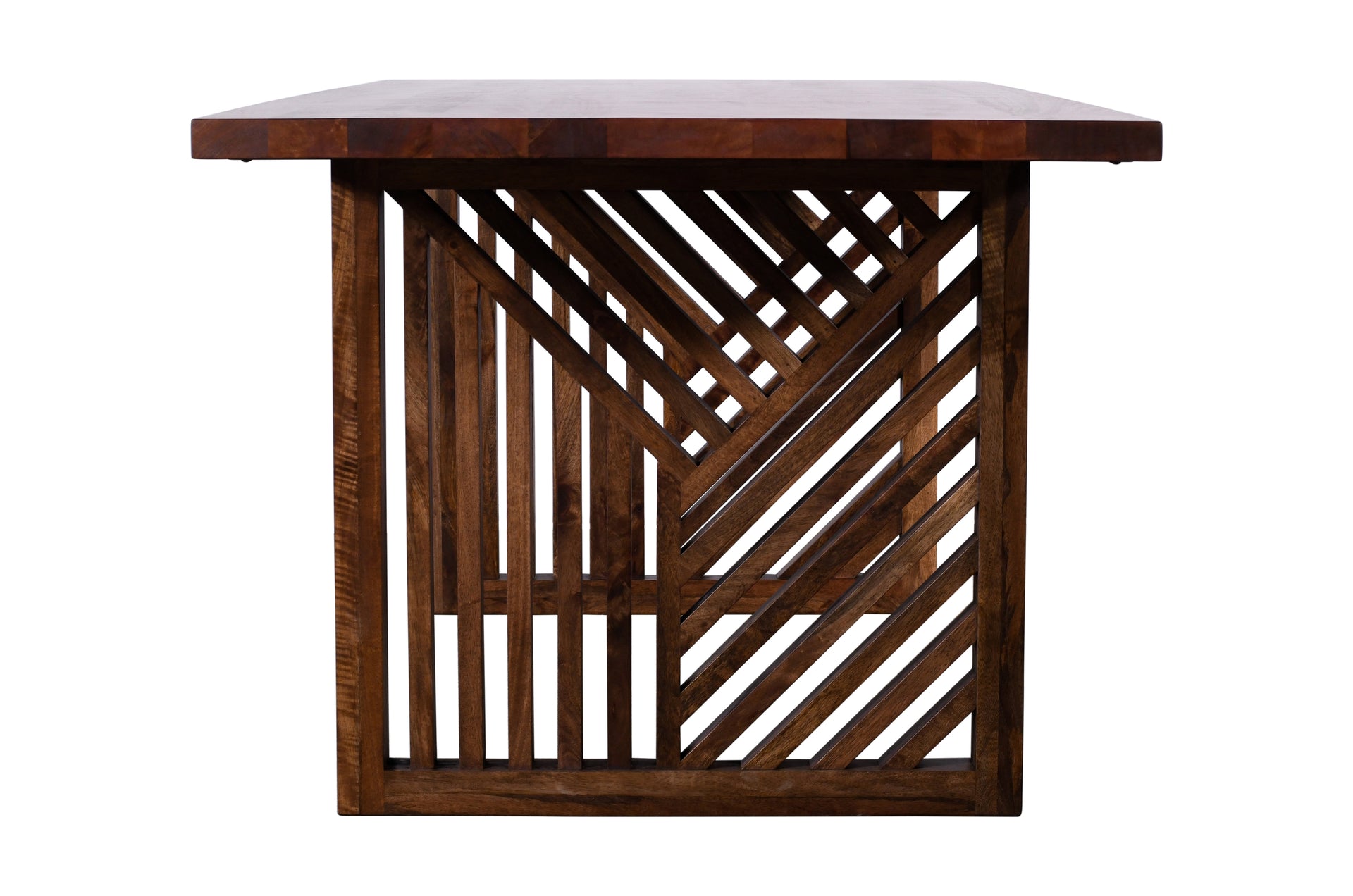 Fevano Solid Wood Rectangular Dining Table in Smoked Brown - What A Room