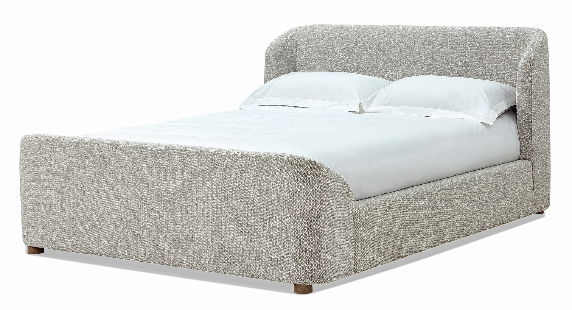 Kiki Upholstered Platform Bed in Cotton Ball Boucle - What A Room