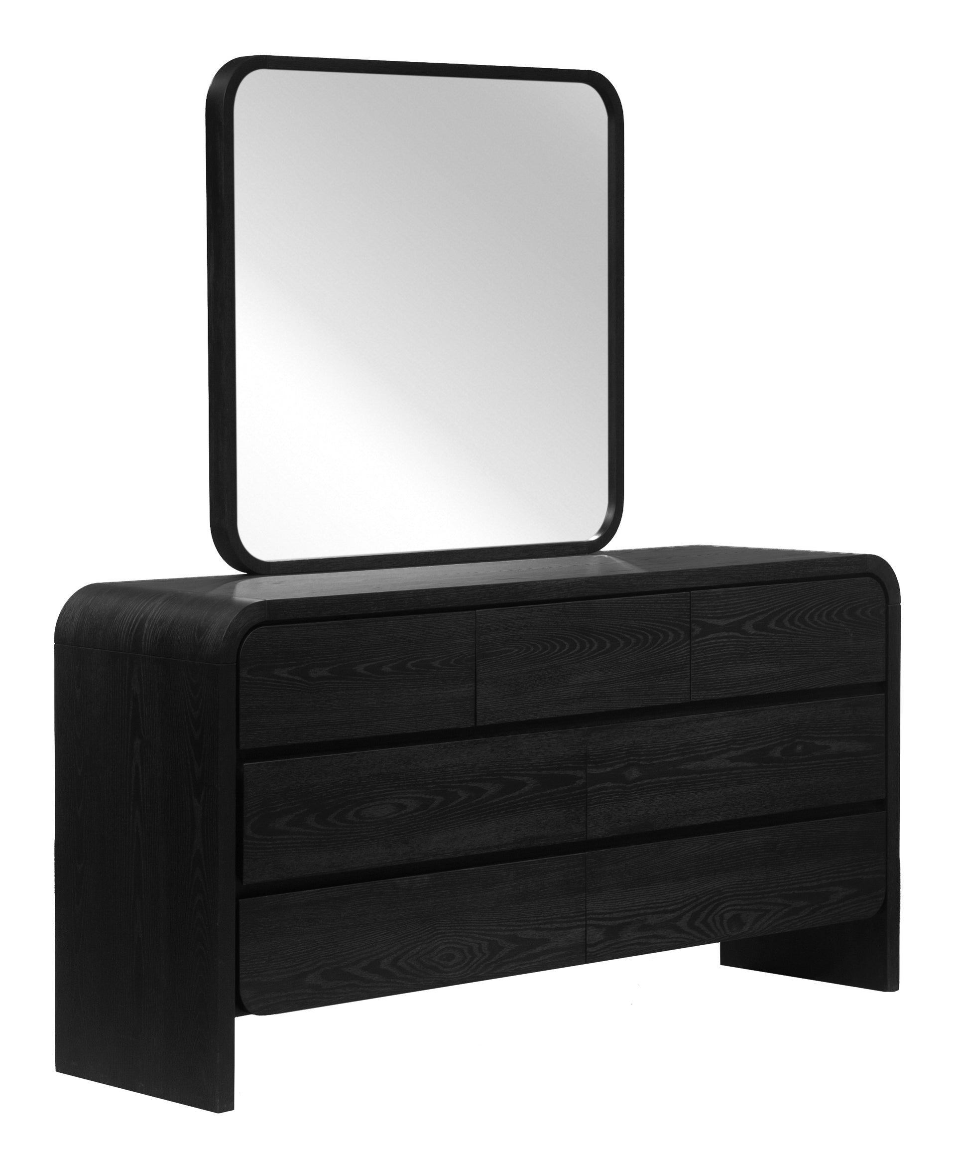 Elora Beveled Glass Mirror in Jet Black Ash - What A Room