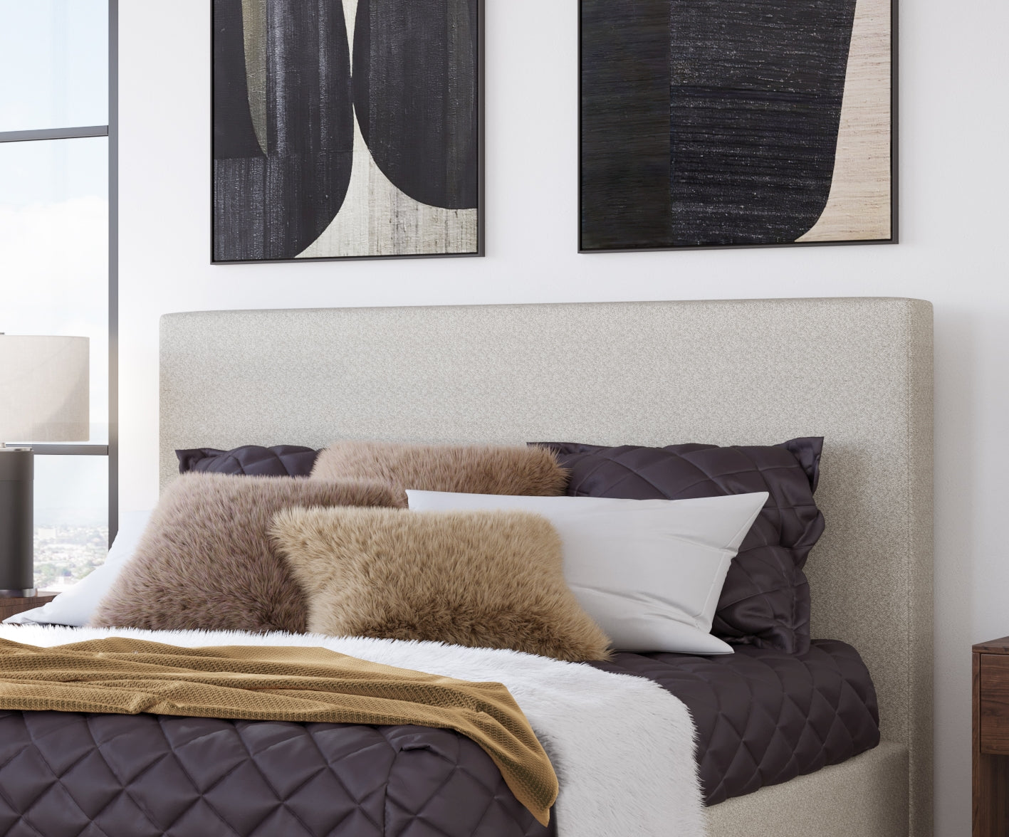Olivia Upholstered Headboard in Ivory - What A Room