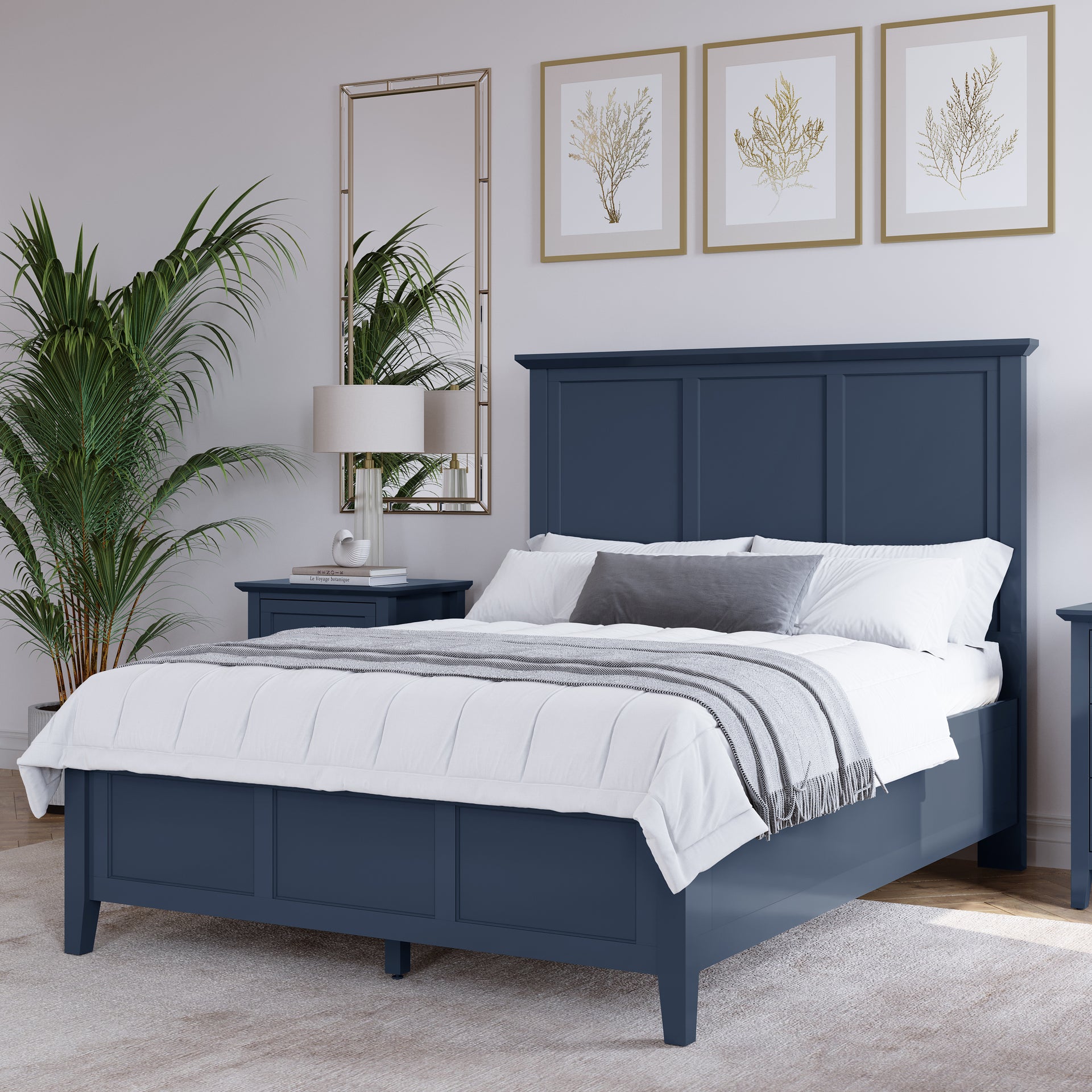 Grace Three Panel Bed in Blueberry - What A Room