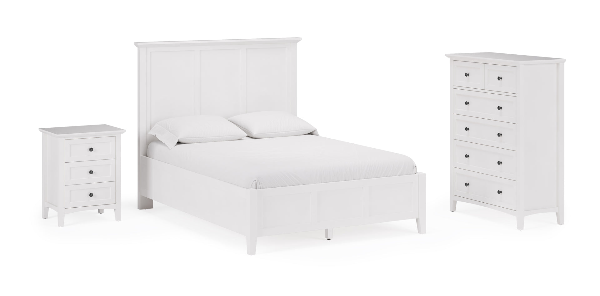 Grace Three Panel Bed in Snowfall White - What A Room