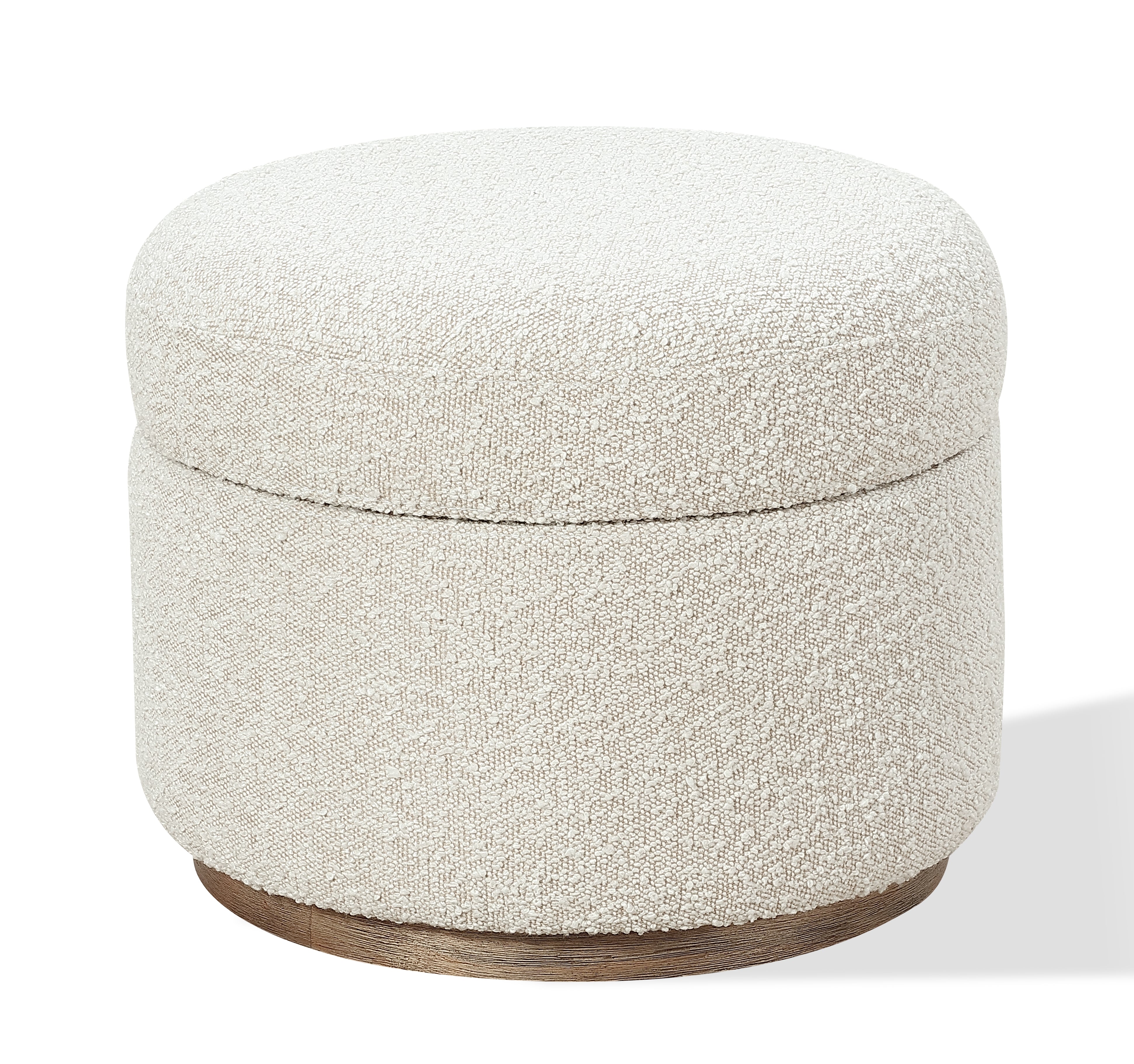 Off-White Upholstered Storage Ottoman in Ricotta Boucle - What A Room