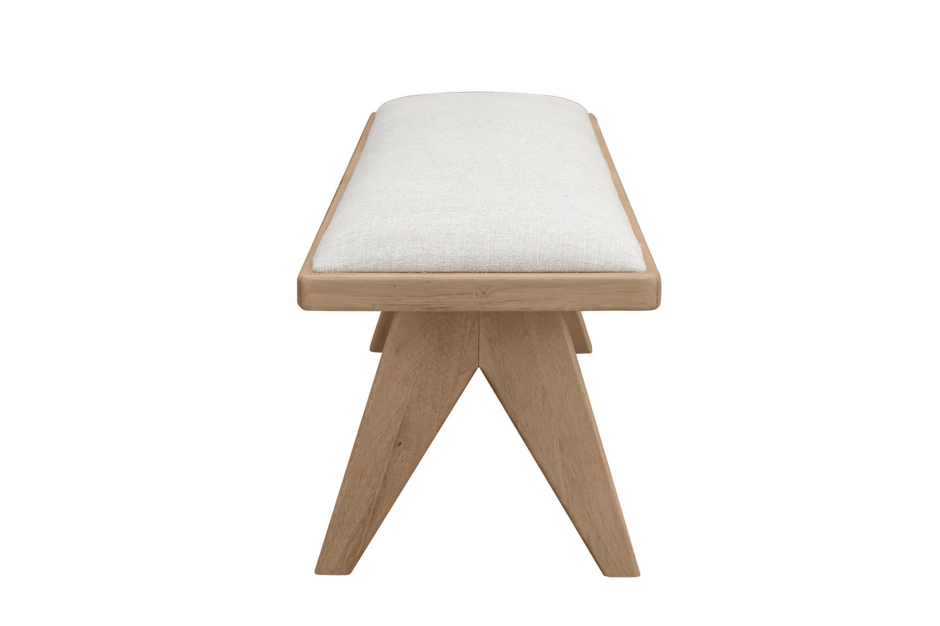 Sumire Upholstered Bench in Ginger and Natural Linen - What A Room