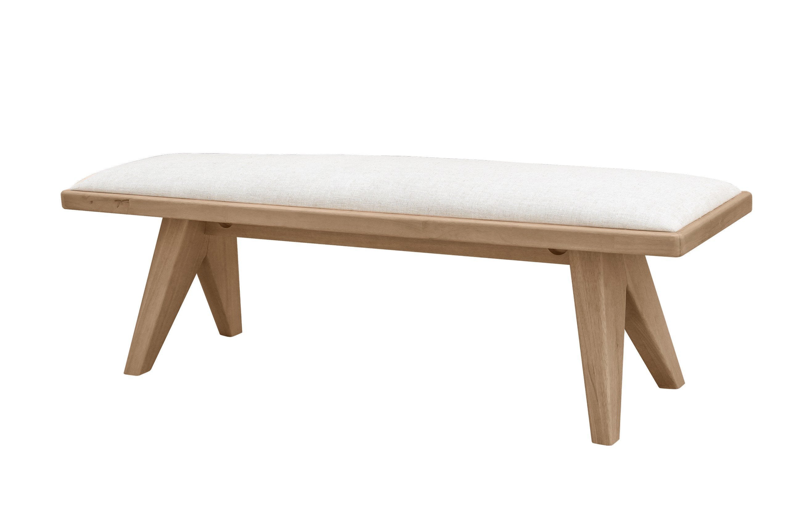 Sumire Upholstered Bench in Ginger and Natural Linen - What A Room