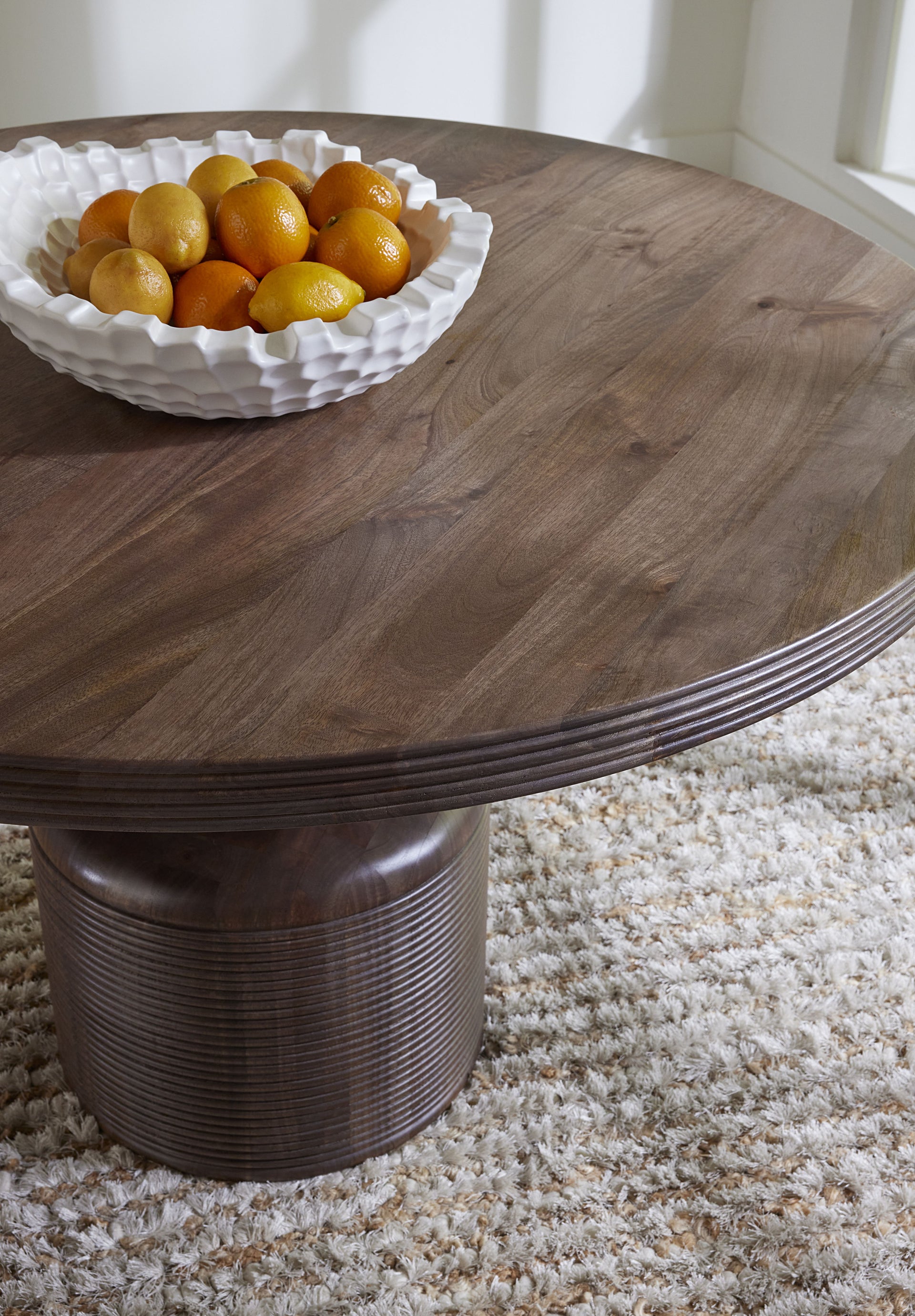Liyana Solid Wood Round Dining Table in Natural Tan - What A Room