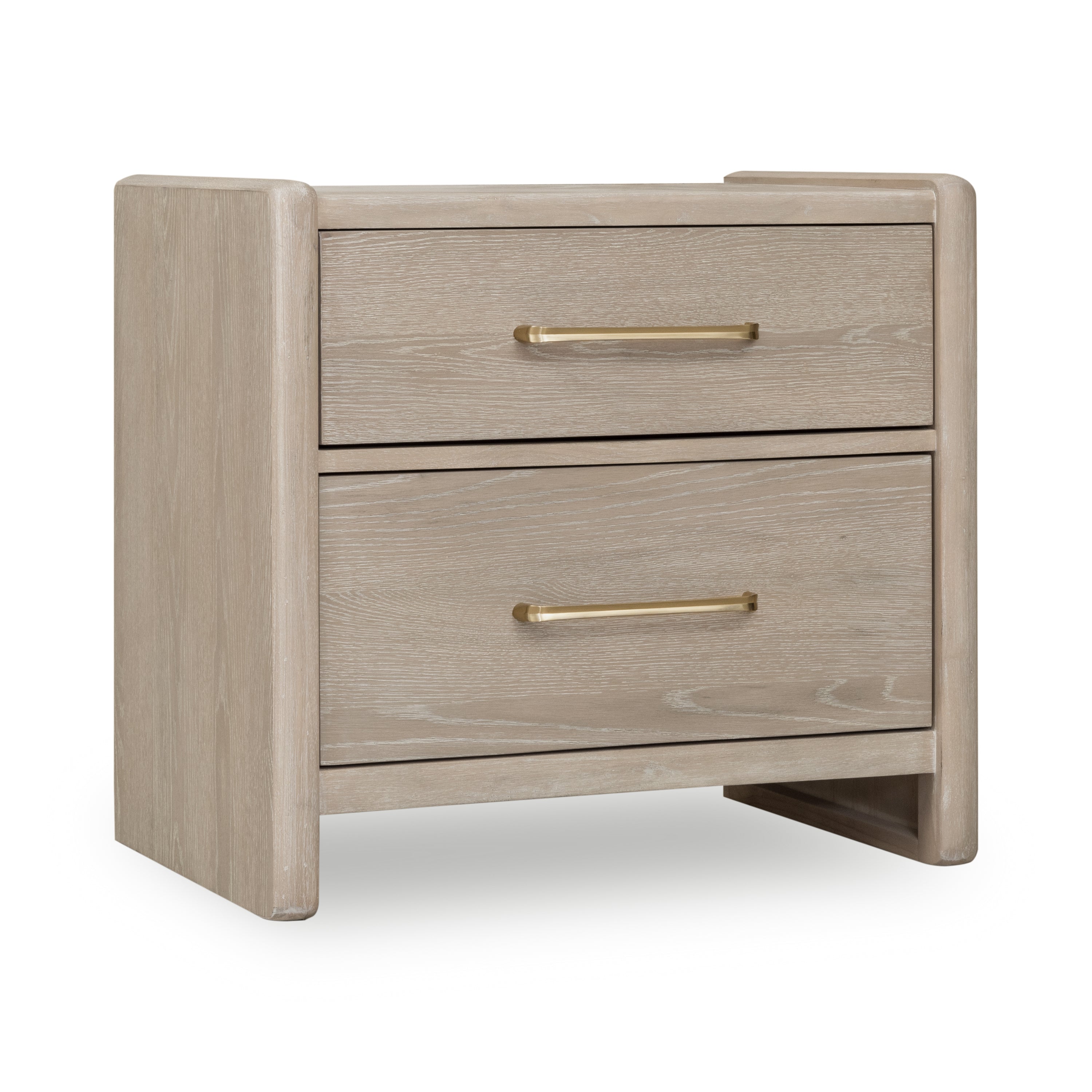 Gardenia 2 Drawer Oak Wood Nightstand in Chai - What A Room