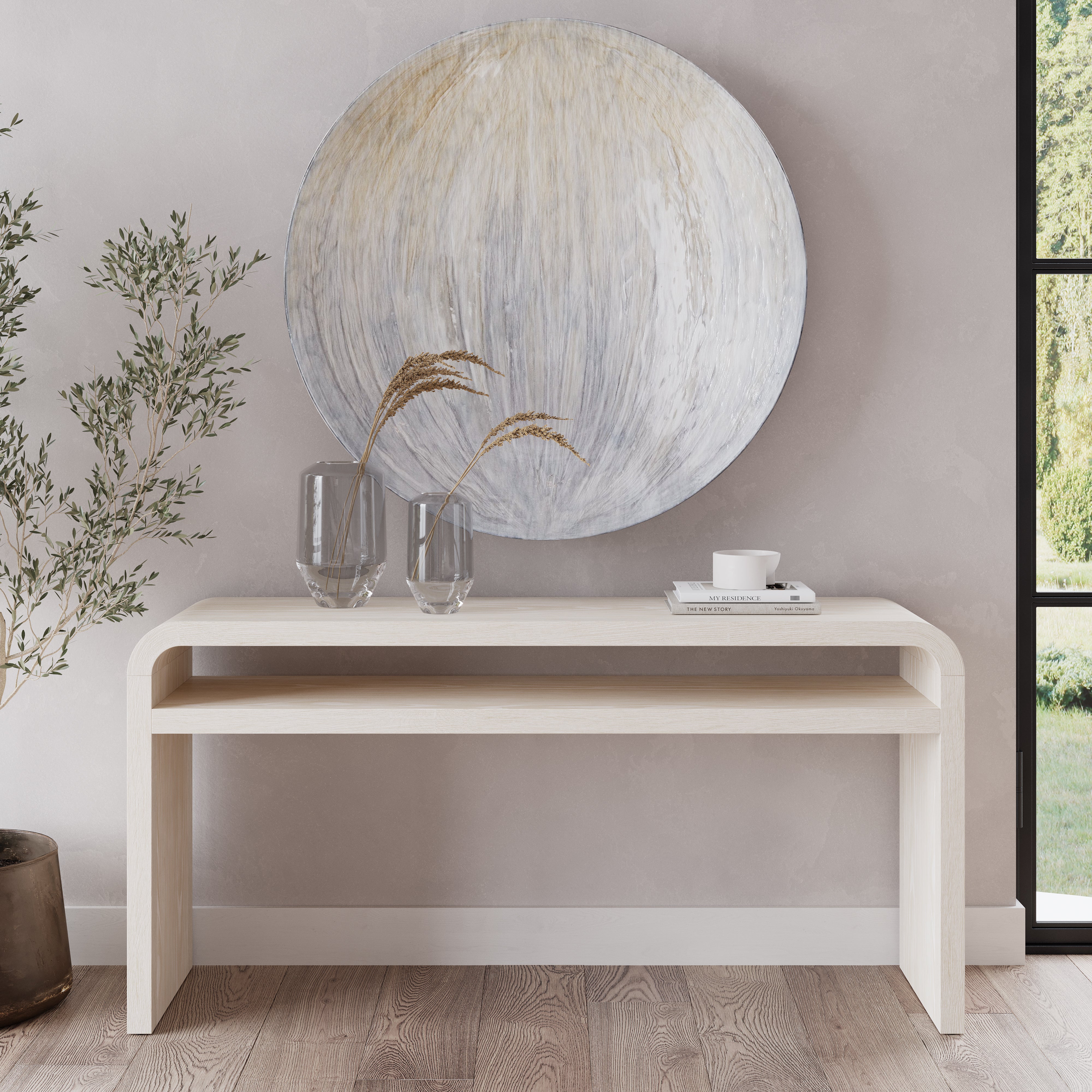 Drake Ash Wood Console Table in Sugar - What A Room