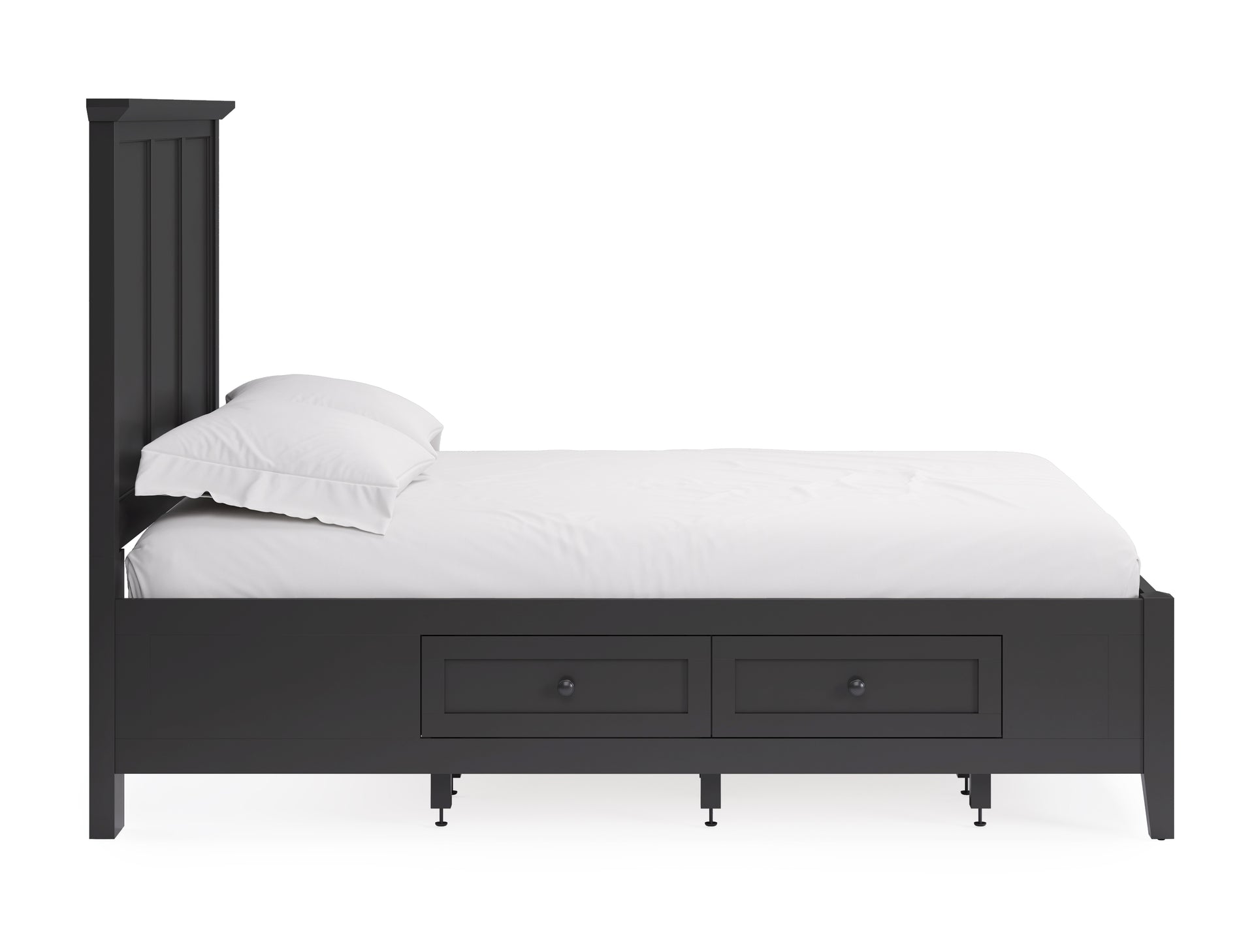 Grace Four Drawer Platform Storage Bed in Raven Black - What A Room