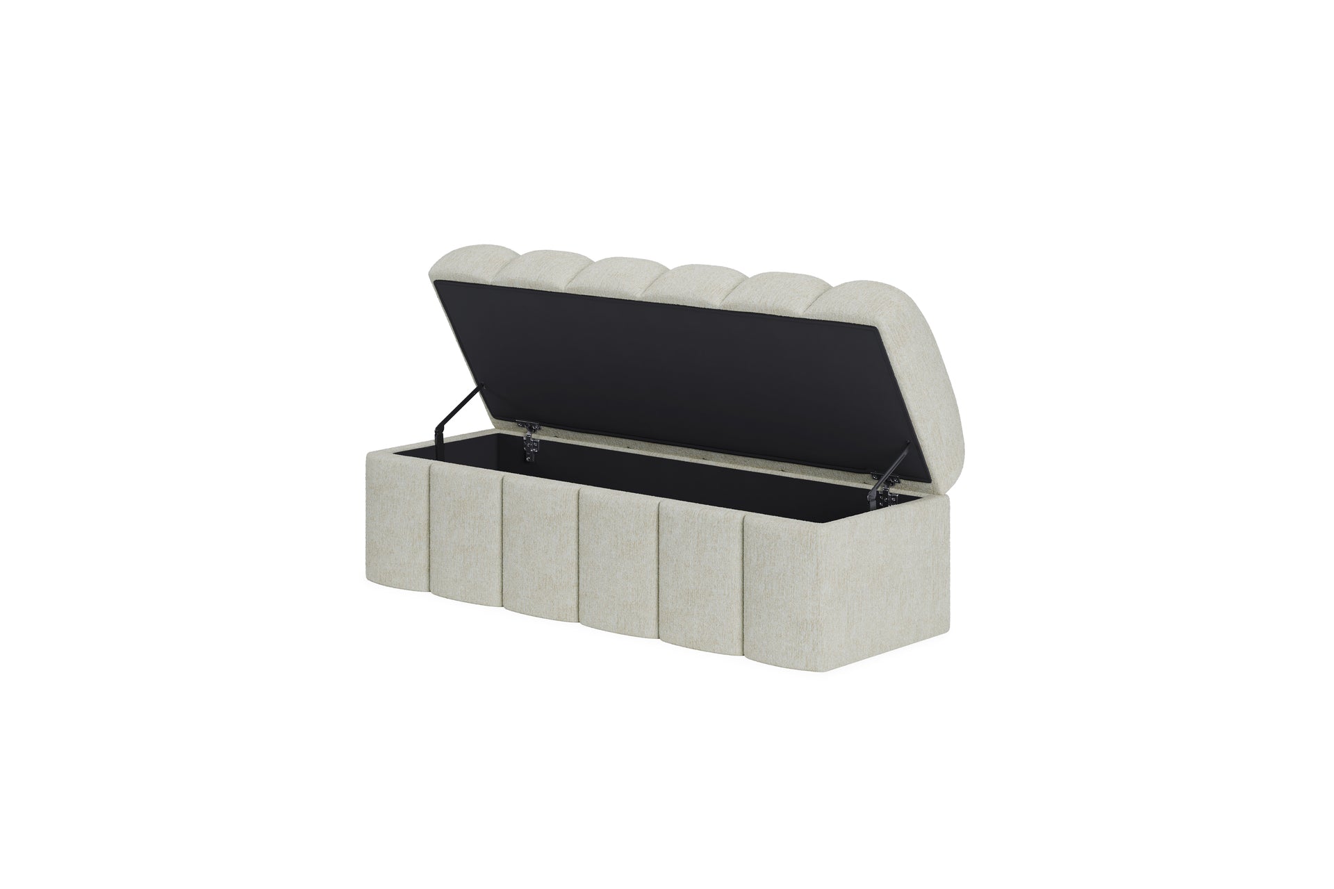 Savage Upholstered Storage Bench in Sandy Chenille - What A Room