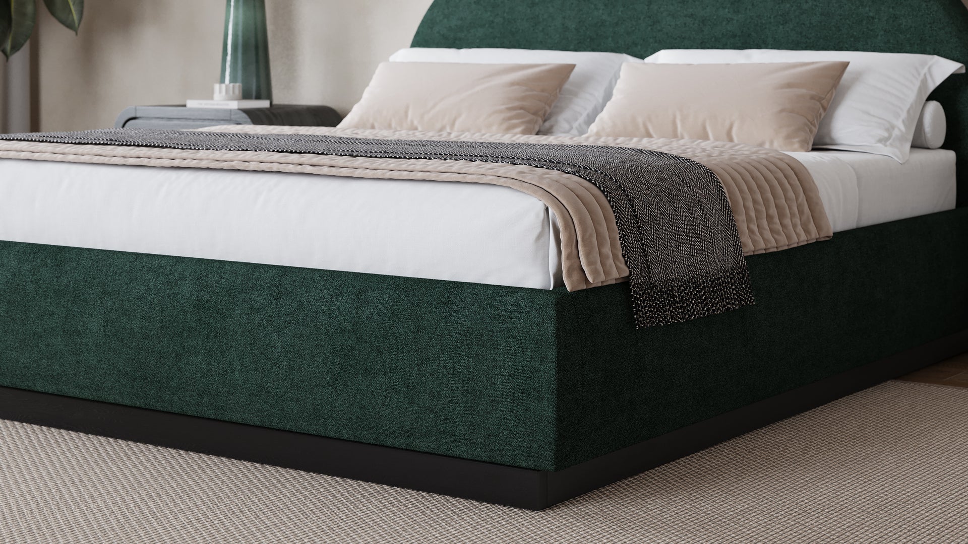 Flex Upholstered Bed in Emerald Chenille - What A Room