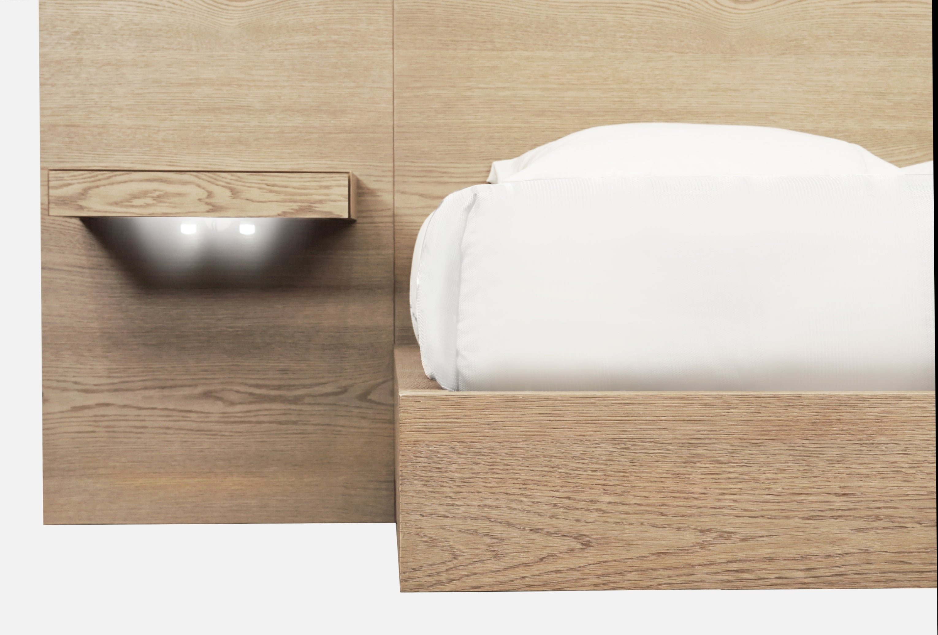 One Coastal Modern Live Edge Wall Bed with Floating Nightstands in Bisque - What A Room