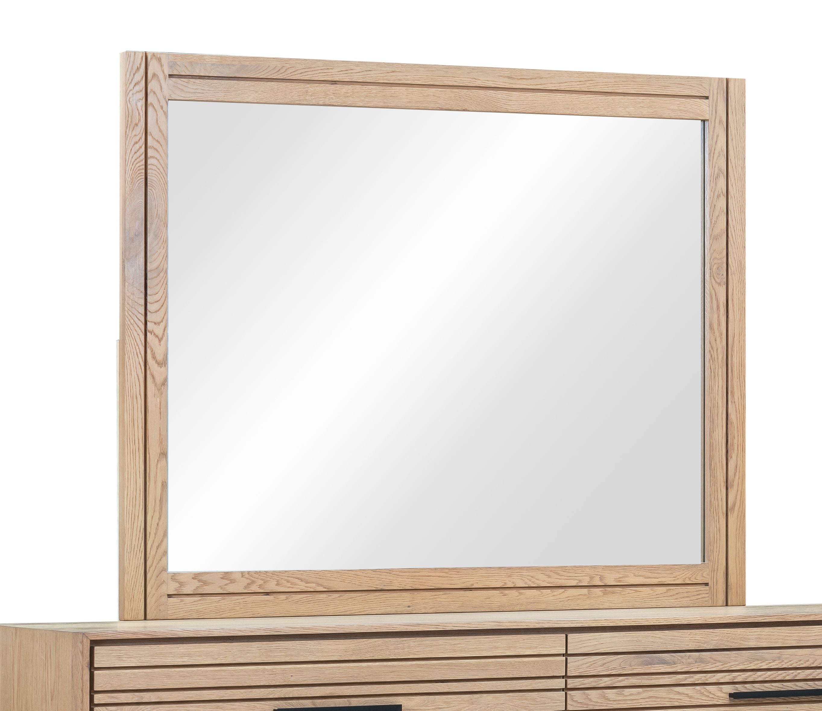 Batten Solid Wood and Mirrored Glass Wall or Dresser Mirror in Blonde Oak - What A Room