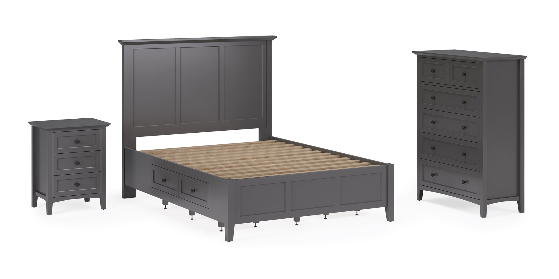 Grace Four Drawer Platform Storage Bed in Raven Black - What A Room