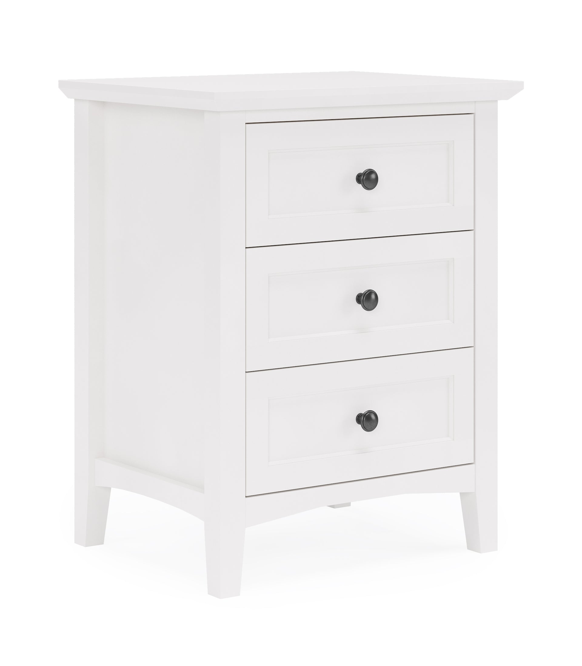 Grace Three Drawer Nightstand in Snowfall White - What A Room