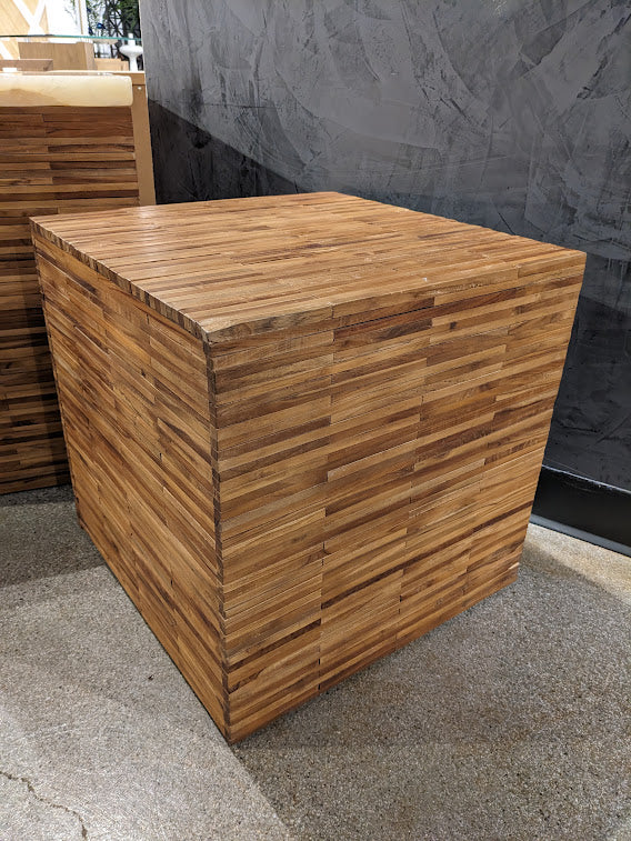 One Wood Tile Square End Table in Solid Teak - What A Room
