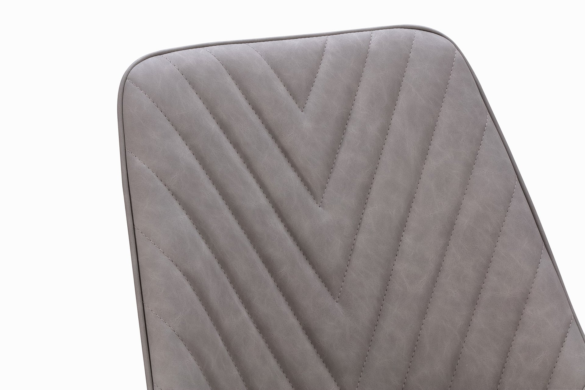 Lucia Metal Leg Upholstered Dining Chair in Anchor Gray Synthetic Leather and Gunmetal (Set of 2) - What A Room