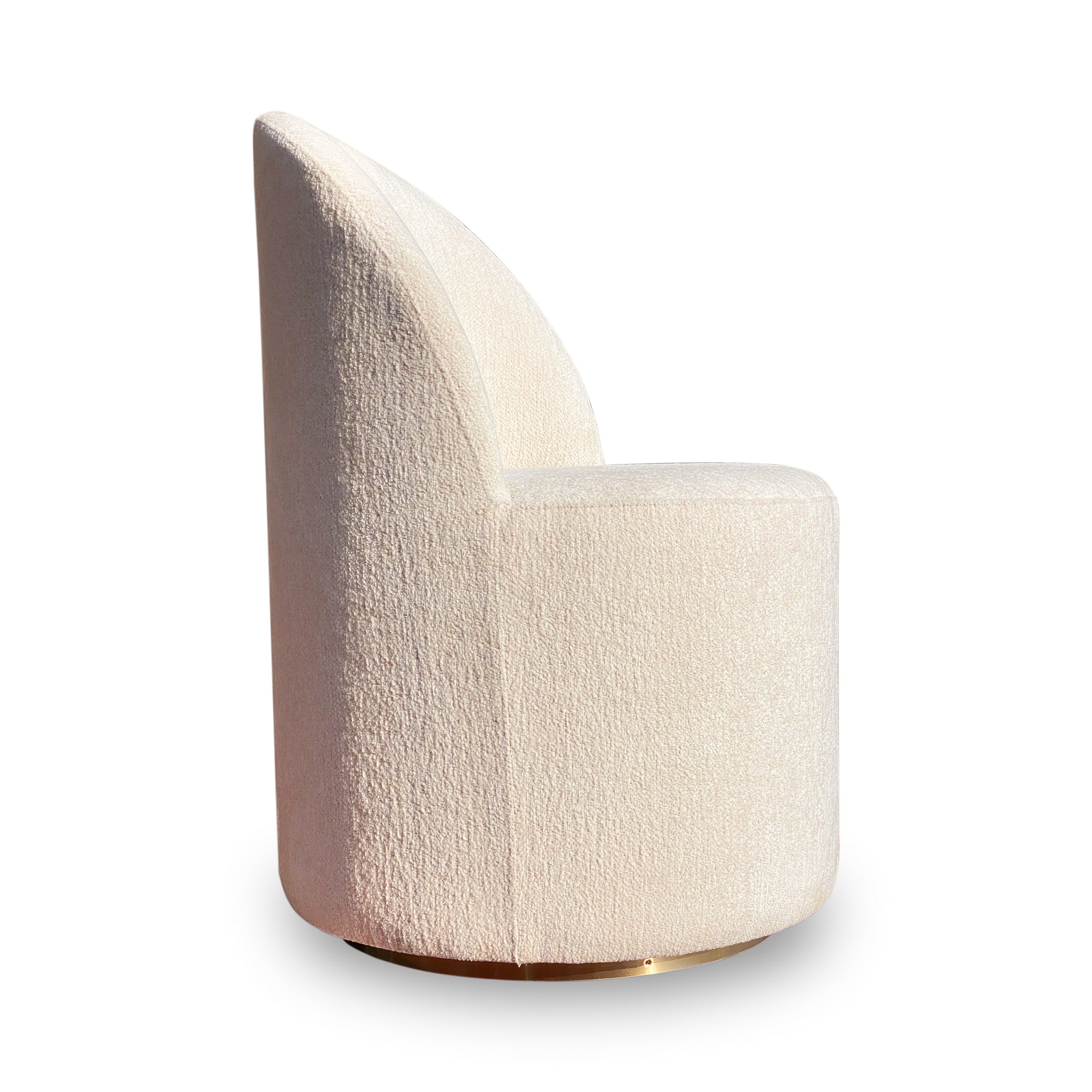 Zinnia Fully Upholstered Swivel Chair in Dune Chenille - What A Room