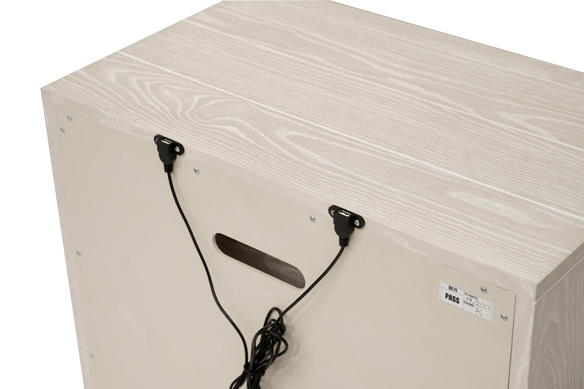Maxime Two Drawer USB-Charging Nightstand in Ash - What A Room