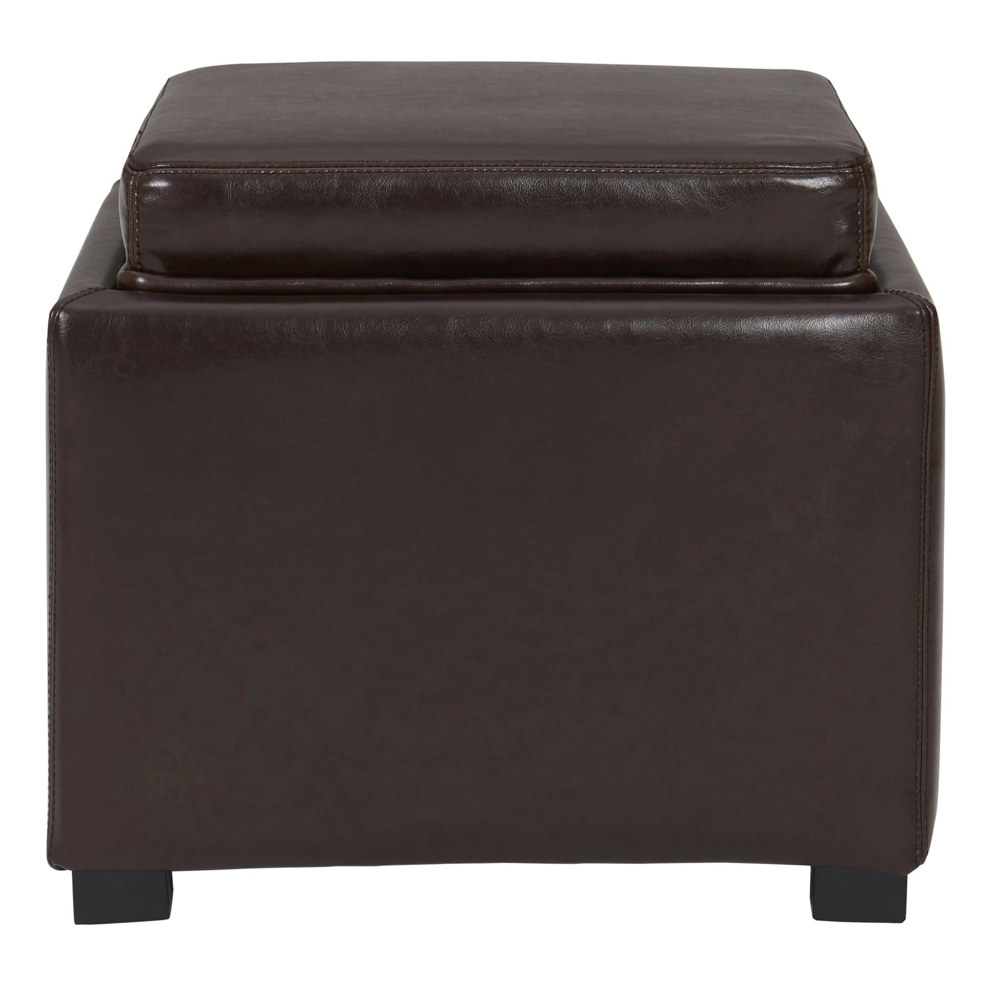 Cameron Square Leather Ottoman - What A Room