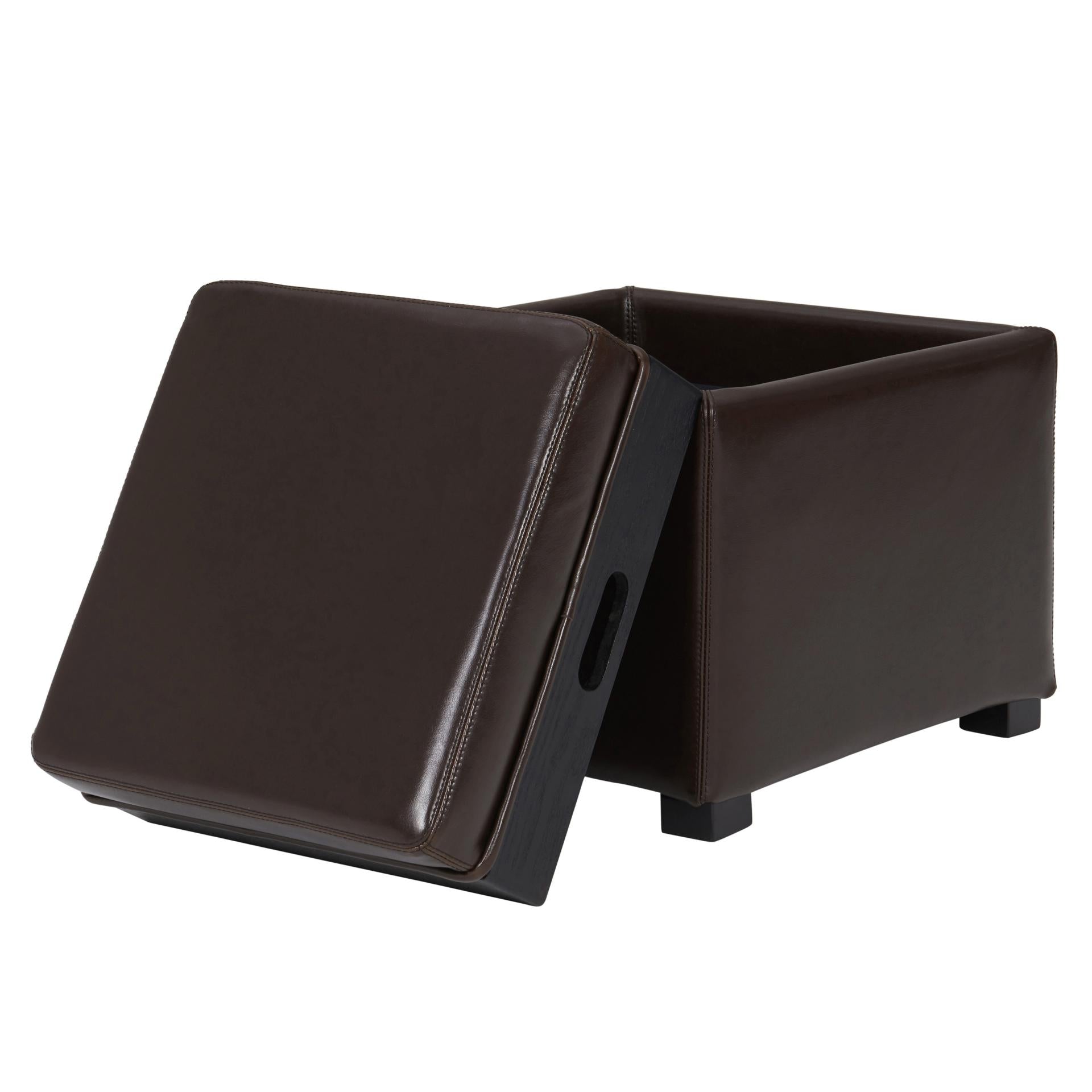 Cameron Square Leather Ottoman - What A Room