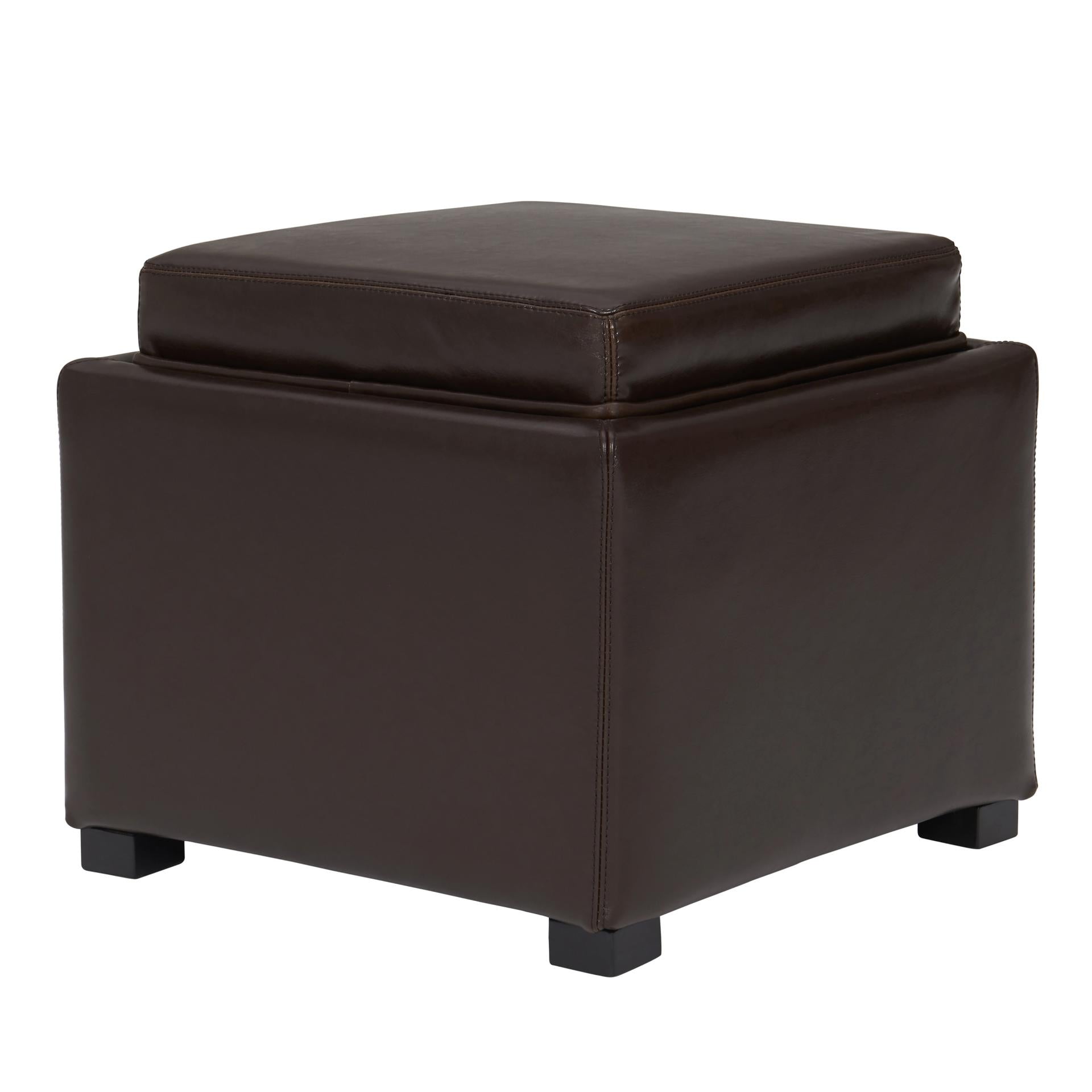 Cameron Square Leather Ottoman - What A Room