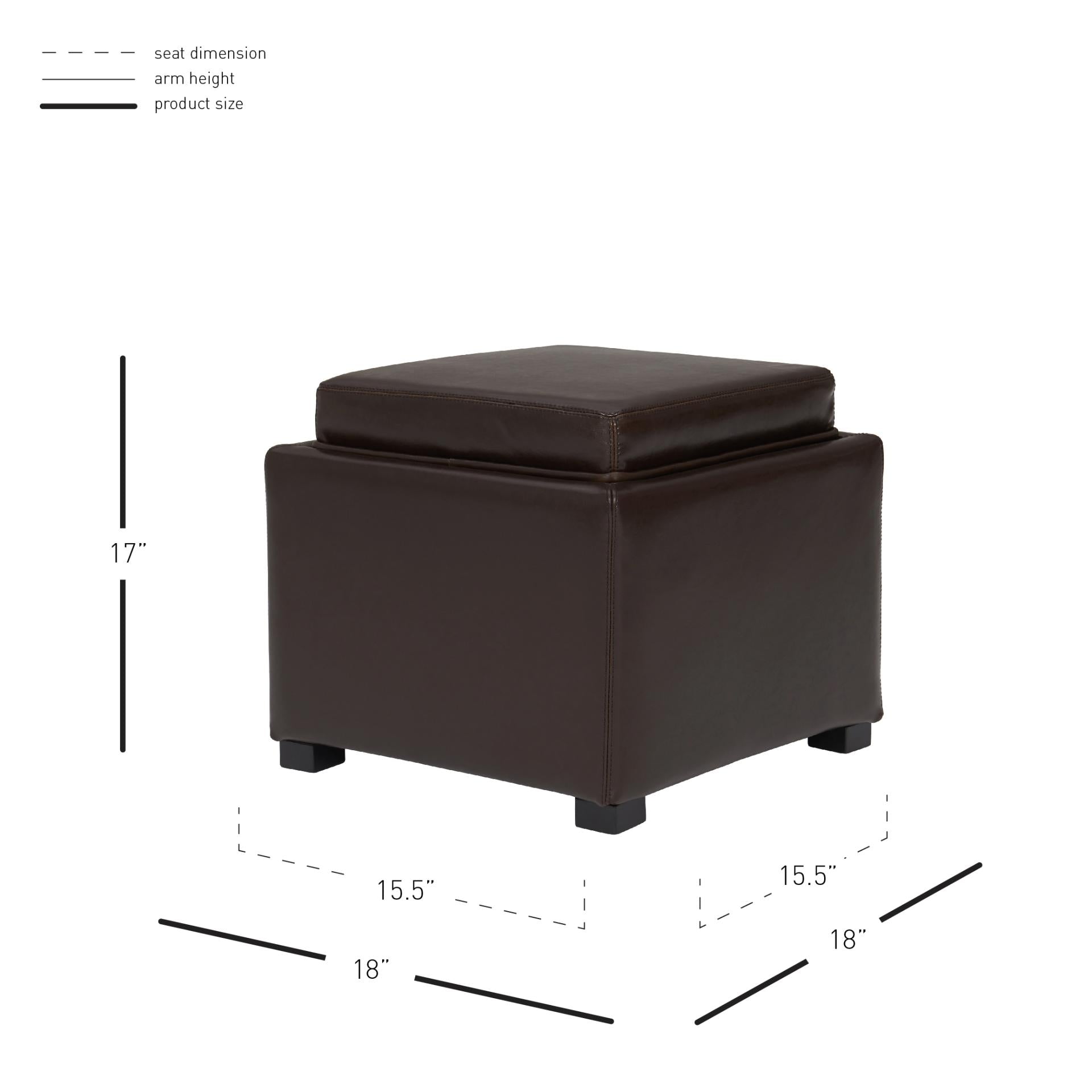 Cameron Square Leather Ottoman - What A Room
