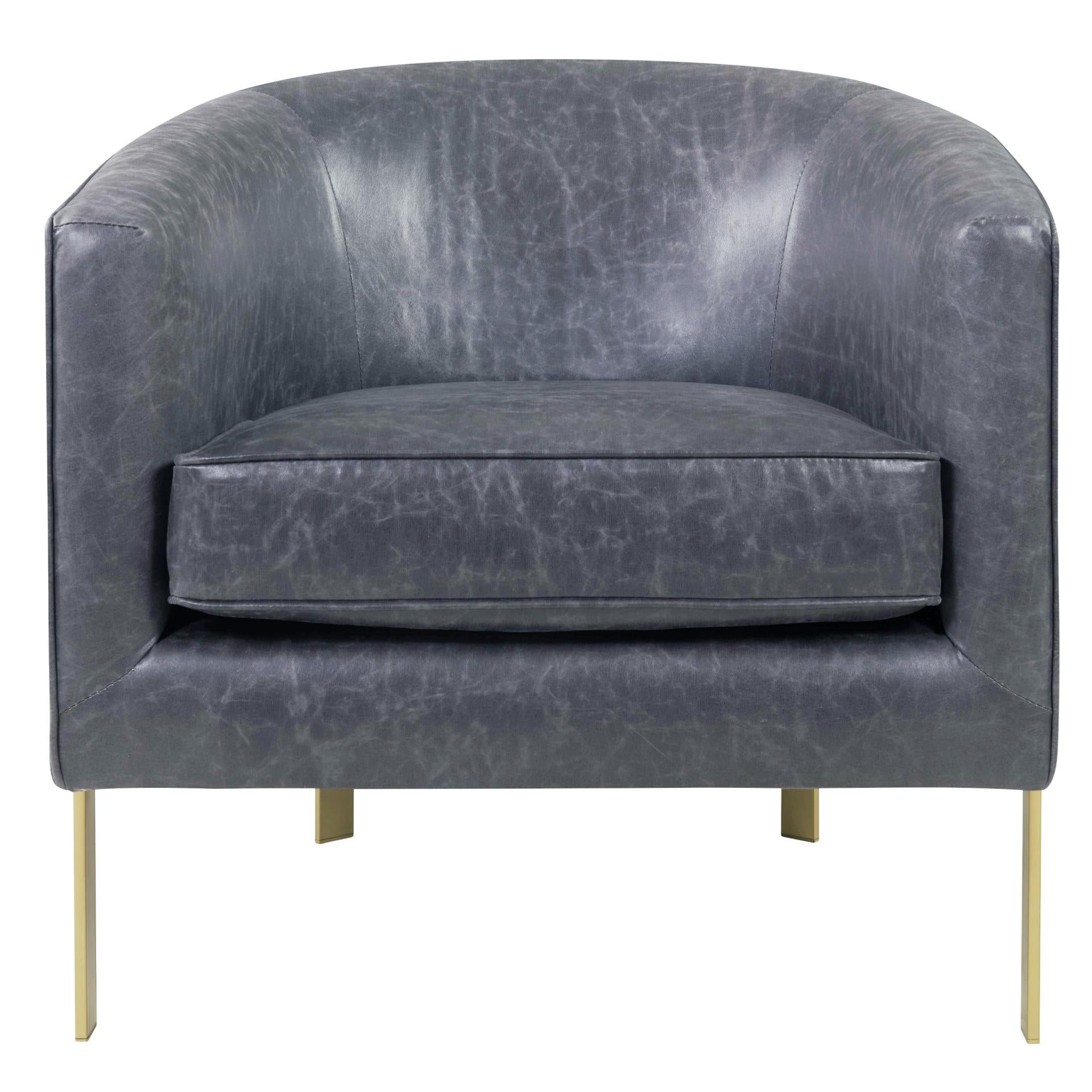 Harrod PU Accent Arm Chair Gold Legs - What A Room