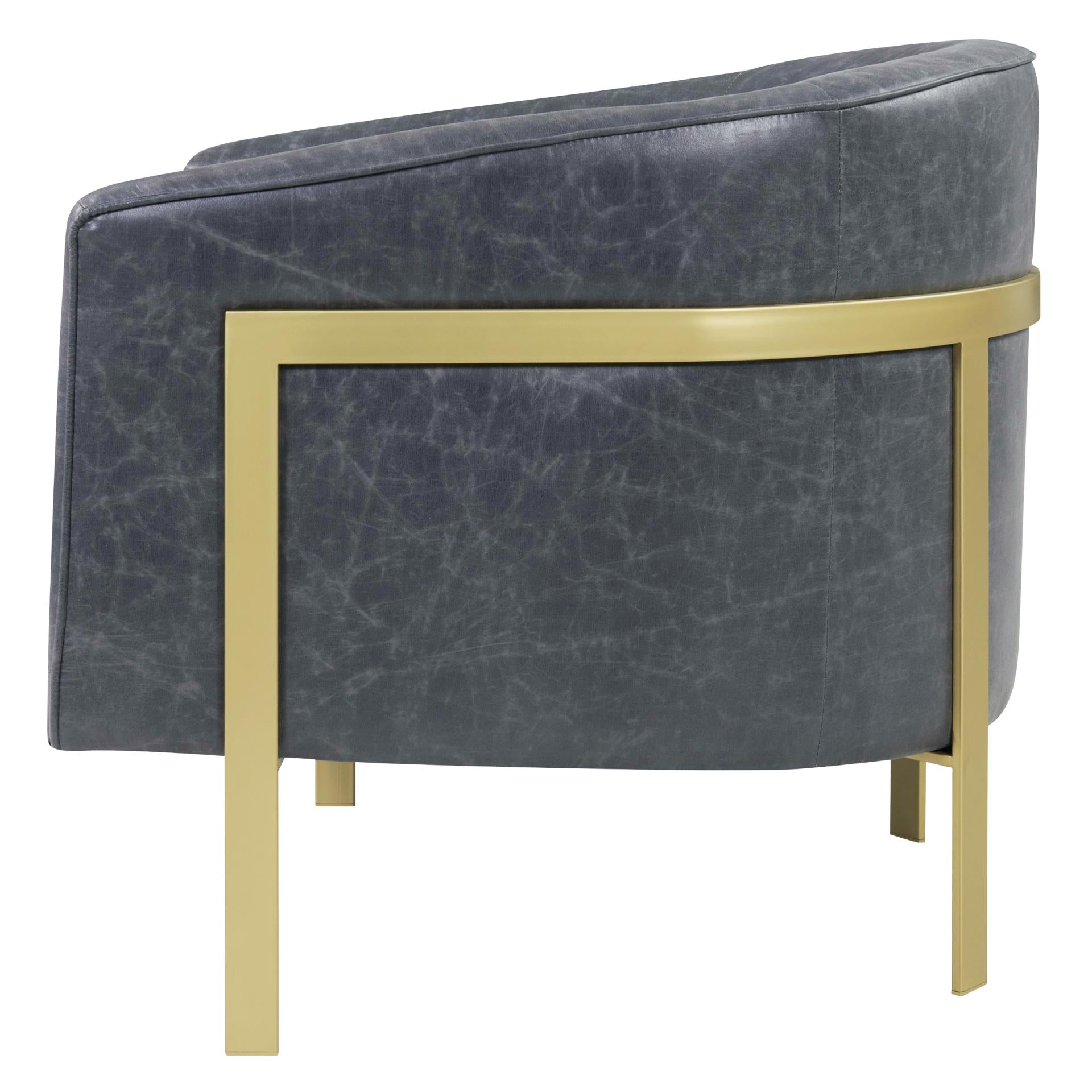 Harrod PU Accent Arm Chair Gold Legs - What A Room