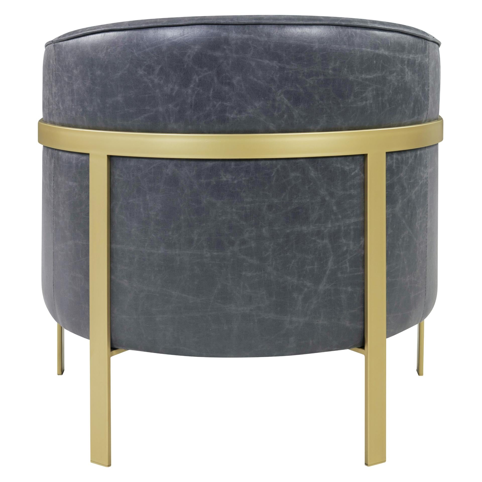 Harrod PU Accent Arm Chair Gold Legs - What A Room
