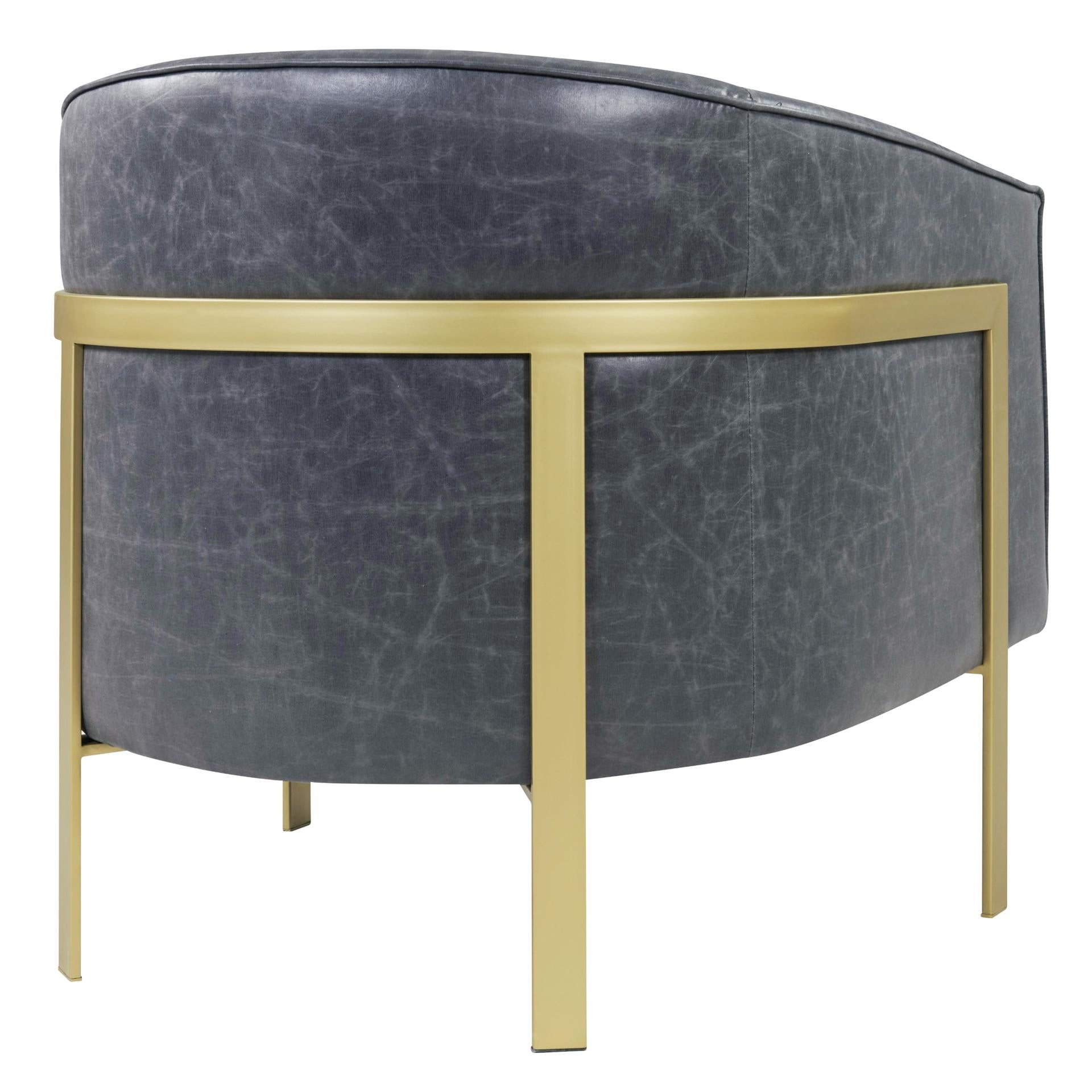 Harrod PU Accent Arm Chair Gold Legs - What A Room