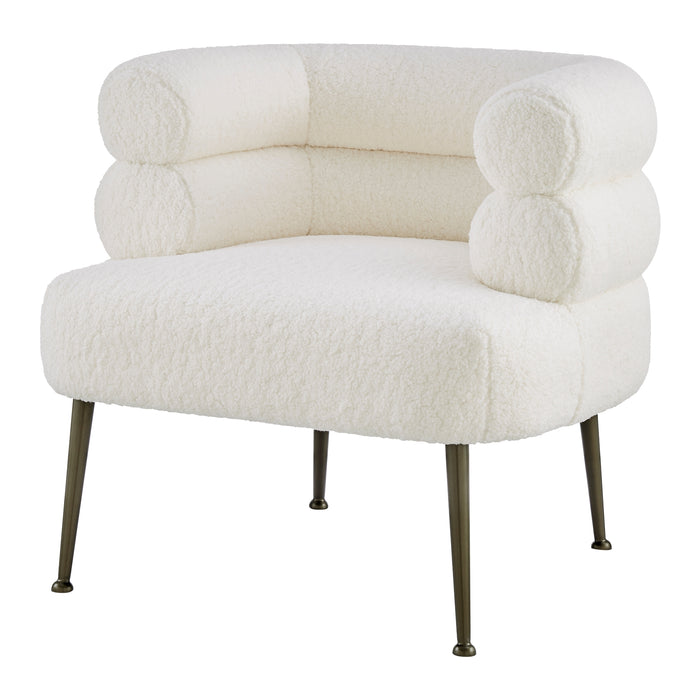 Zerline Faux Shearling Fabric Accent Chair - What A Room