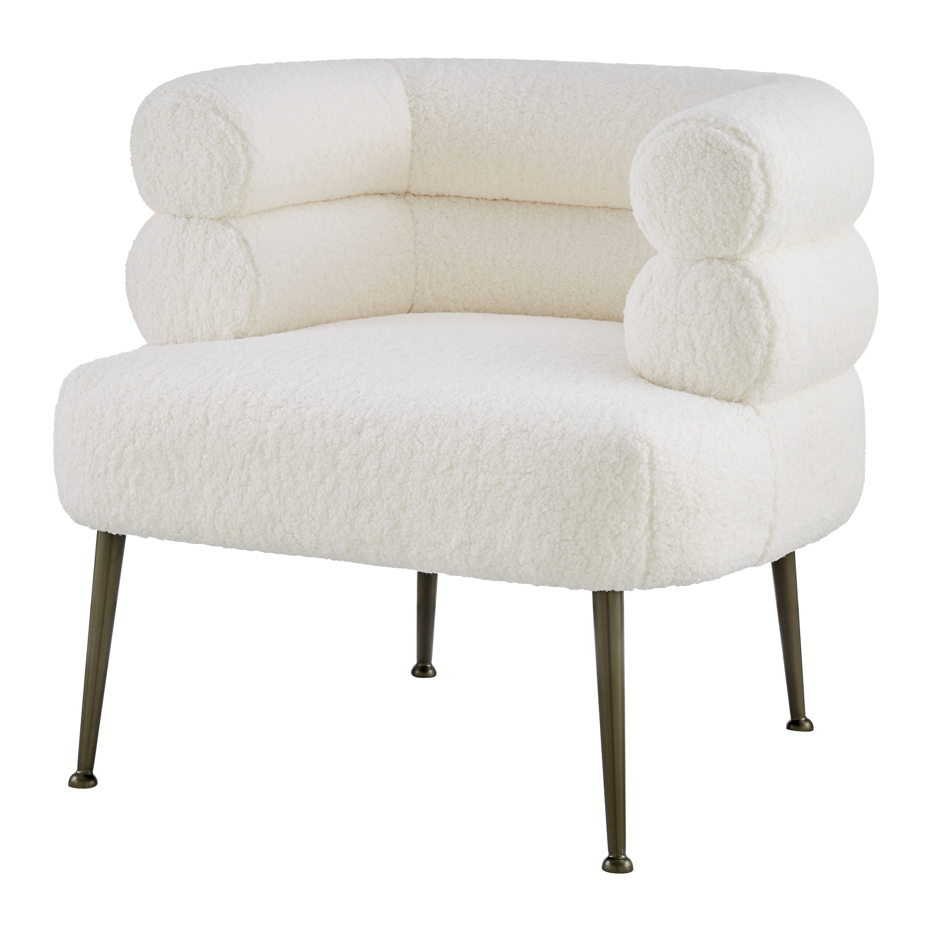 Zerline Faux Shearling Fabric Accent Chair - What A Room