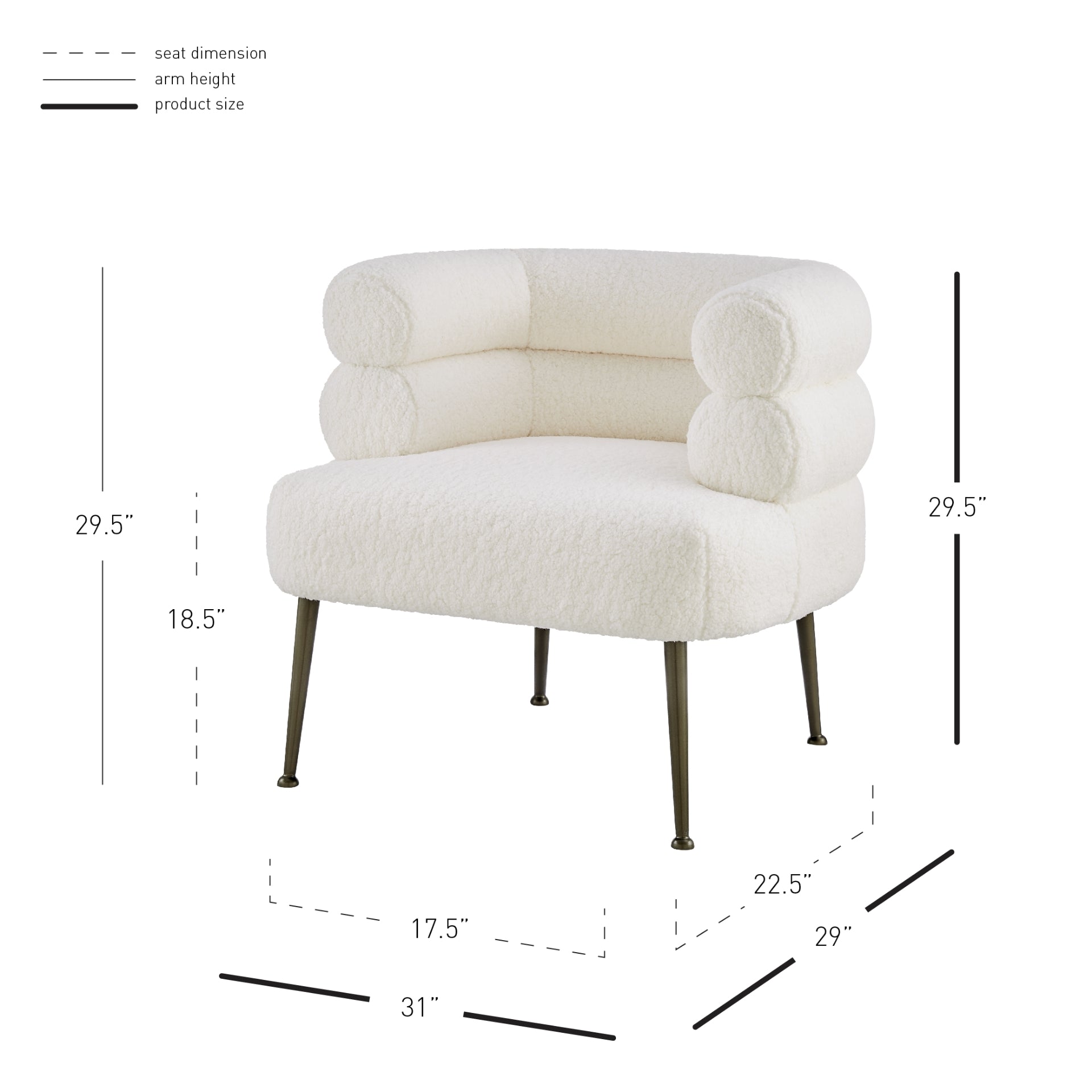 Zerline  Faux Shearling Fabric Accent Chair - What A Room