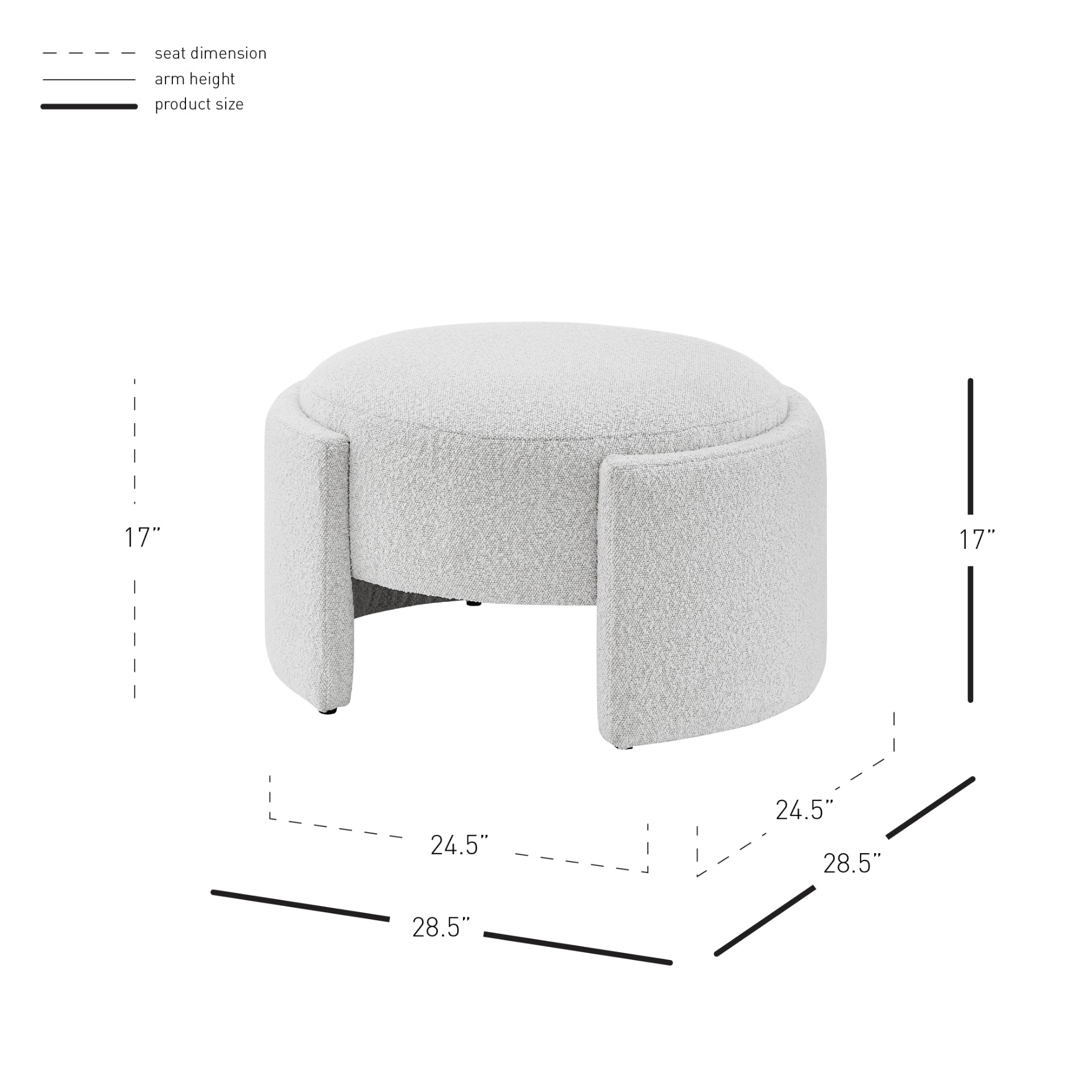 Felicia Fabric Ottoman - What A Room
