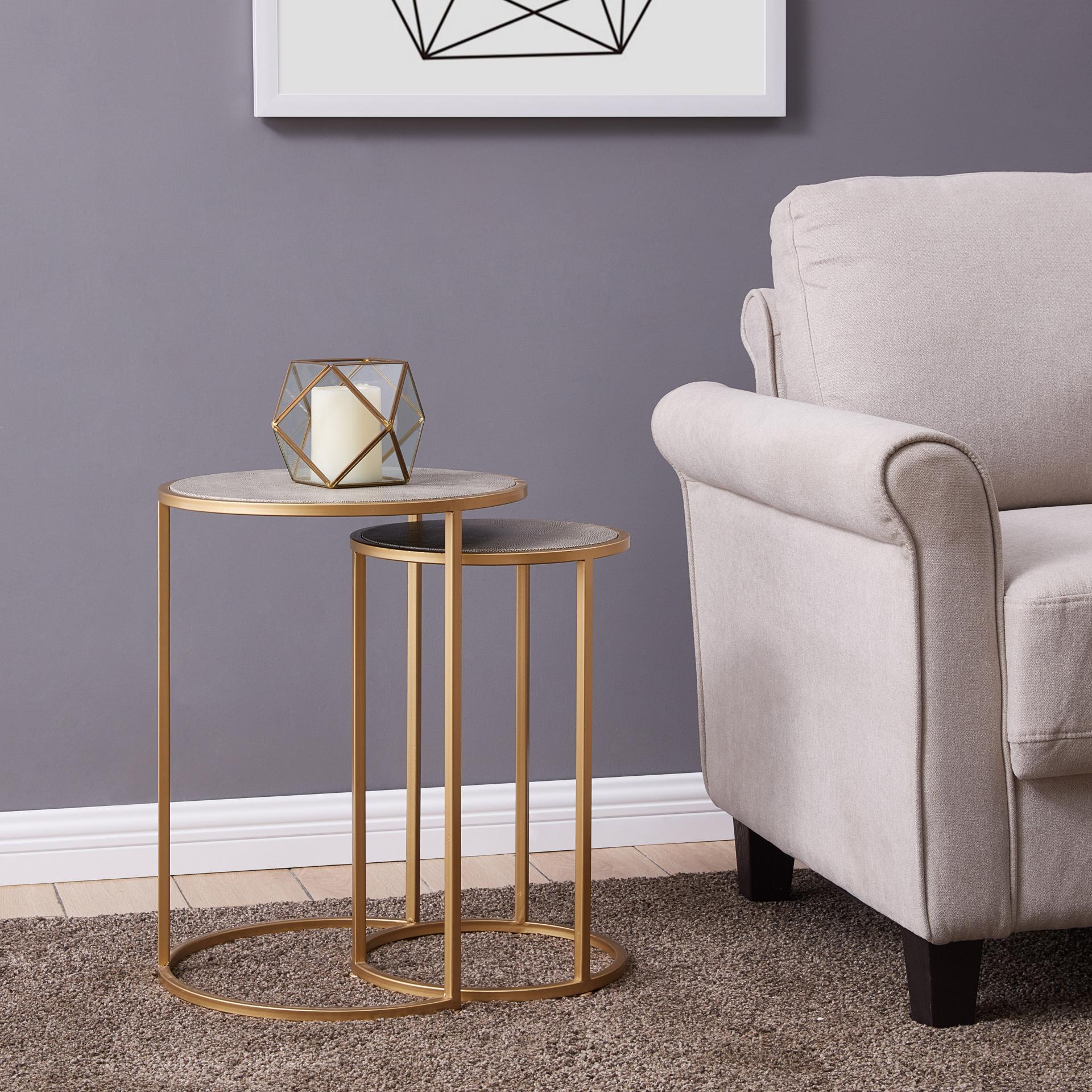 Anza Faux Shagreen Nesting Side/ End Table Set of 2 - What A Room