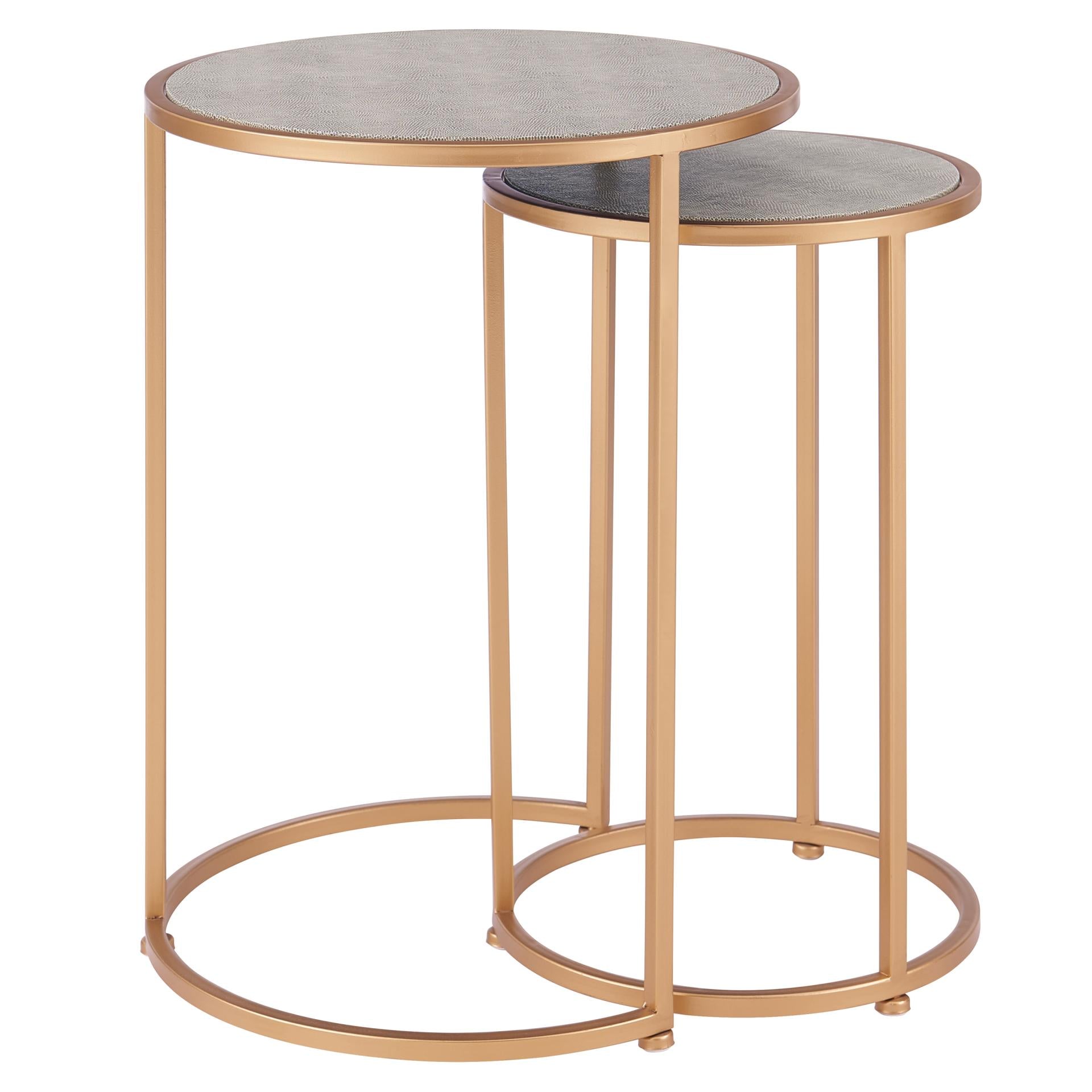 Anza Faux Shagreen Nesting Side/ End Table Set of 2 - What A Room