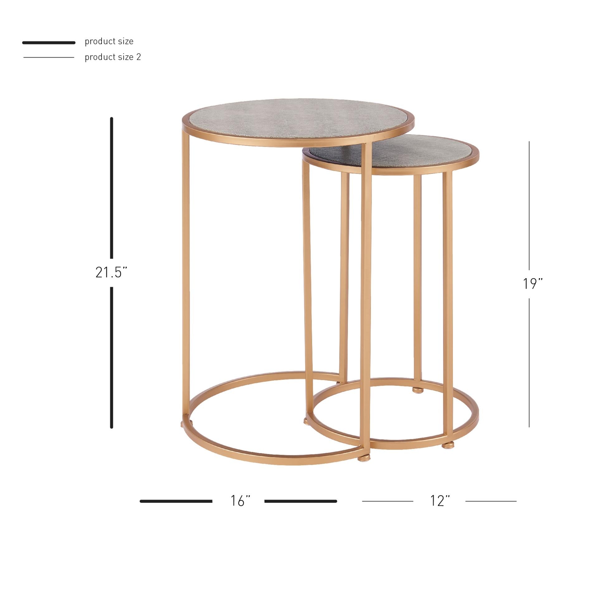 Anza Faux Shagreen Nesting Side/ End Table Set of 2 - What A Room