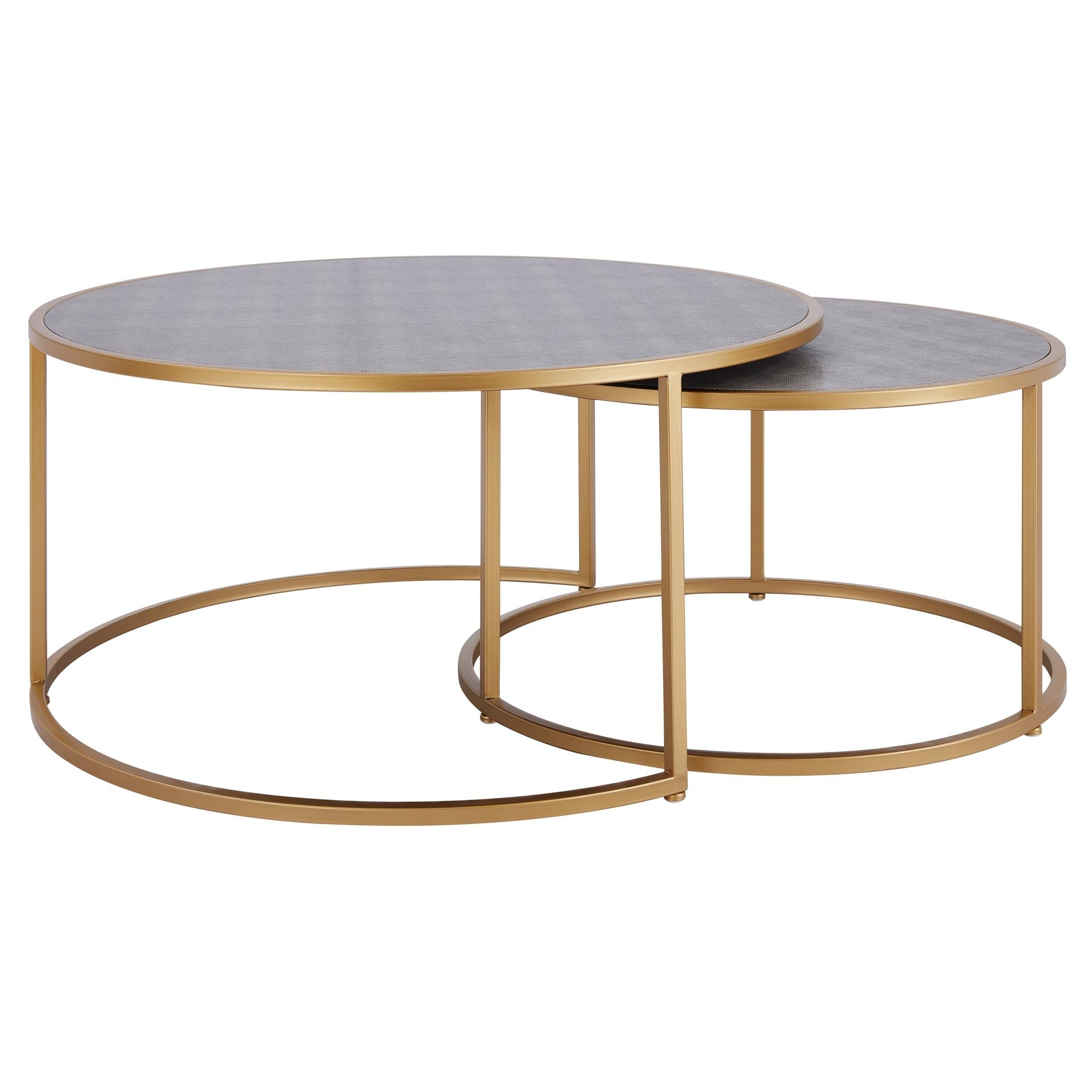 Anza Faux Shagreen Nesting Coffee Table Set of 2 - What A Room
