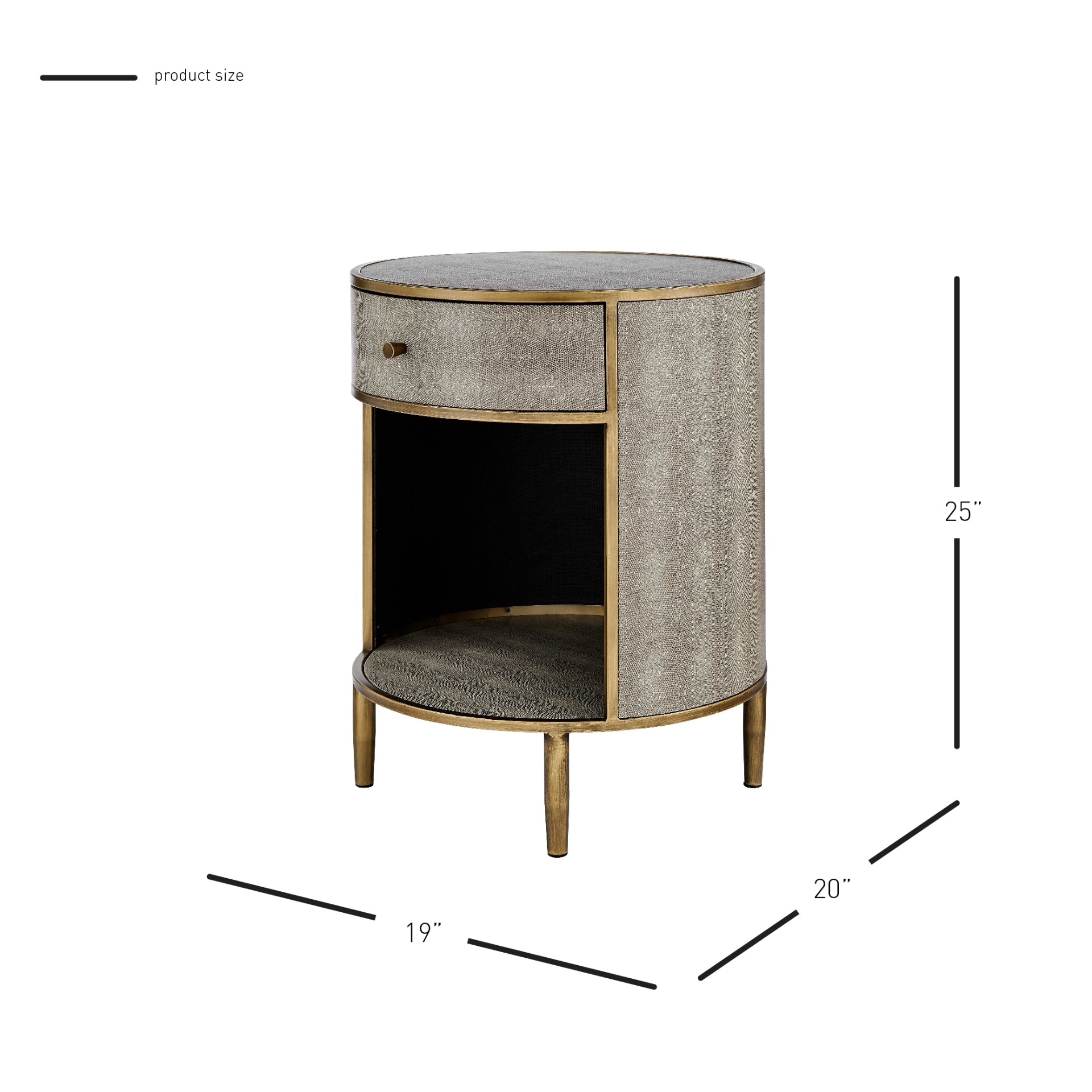 Loretta Faux Shagreen Side/ End Table - What A Room