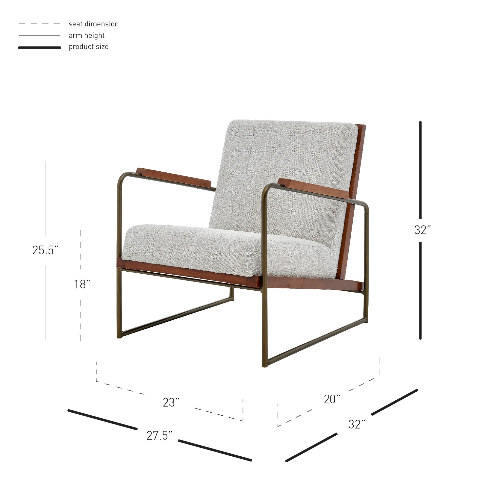 Damian Fabric Accent Arm Chair - What A Room