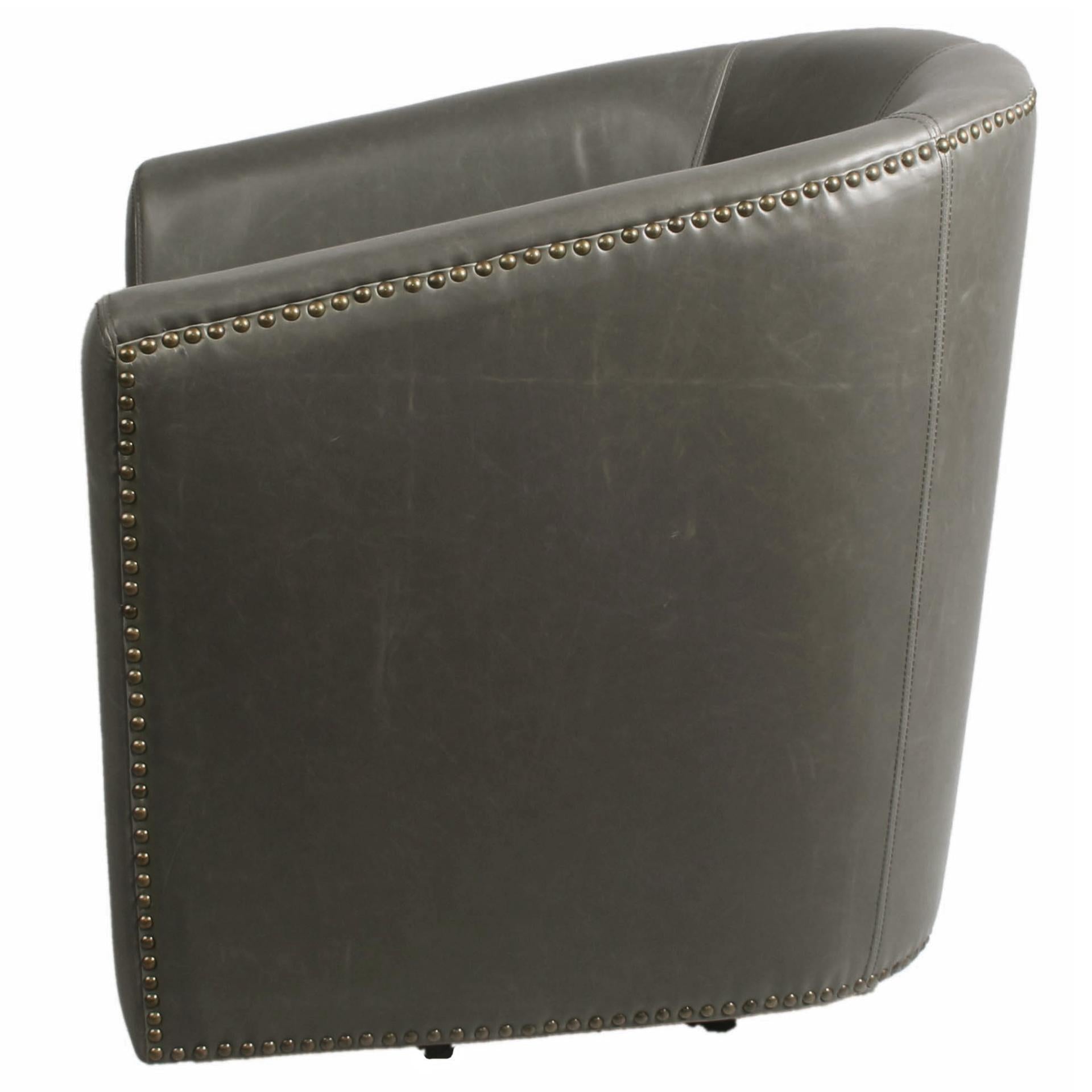 Ernest Bonded Leather Swivel Accent Arm Chair - What A Room