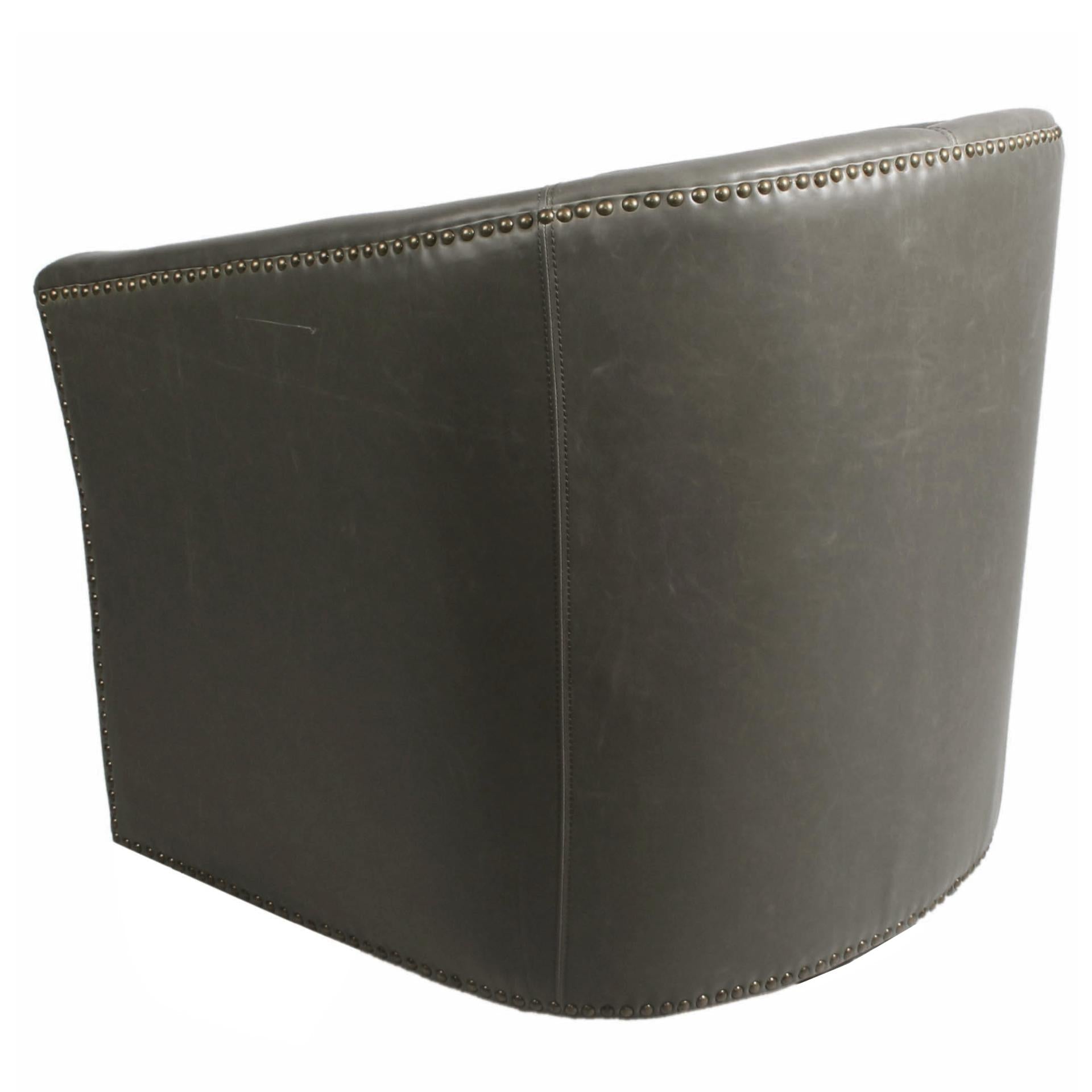 Ernest Bonded Leather Swivel Accent Arm Chair - What A Room