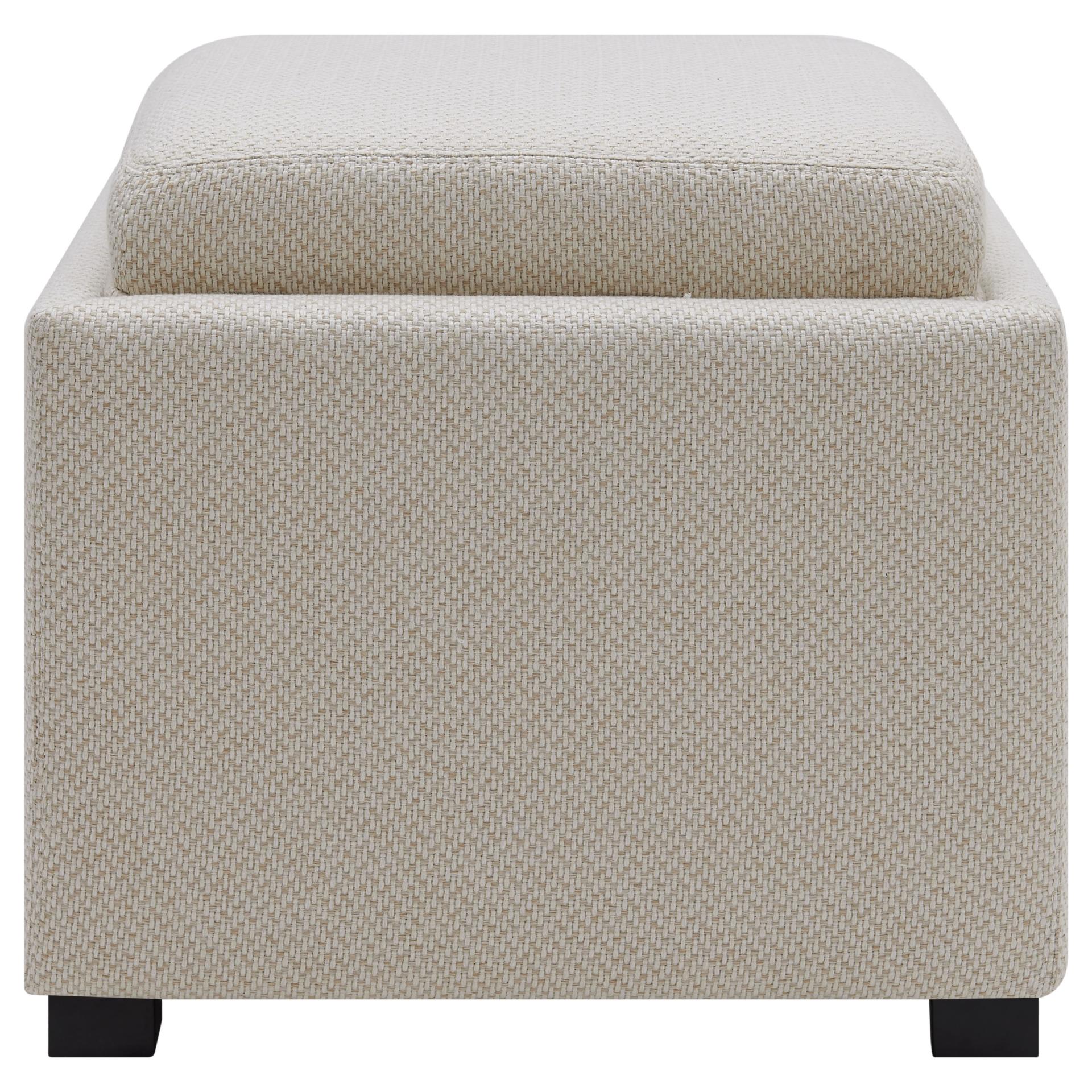 Cameron Square Fabric Storage Ottoman w/ tray - What A Room