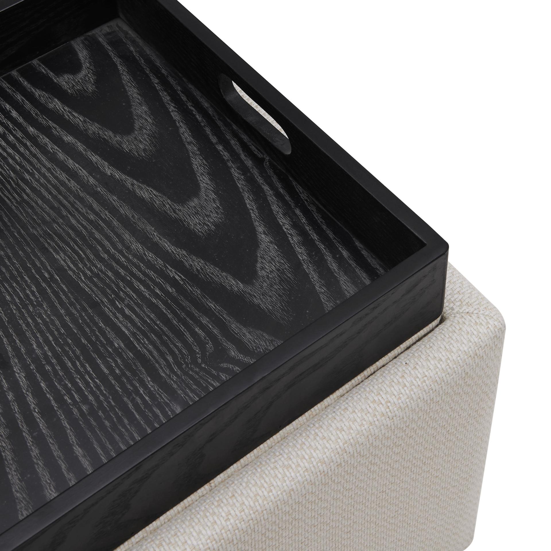 Cameron Square Fabric Storage Ottoman w/ tray - What A Room