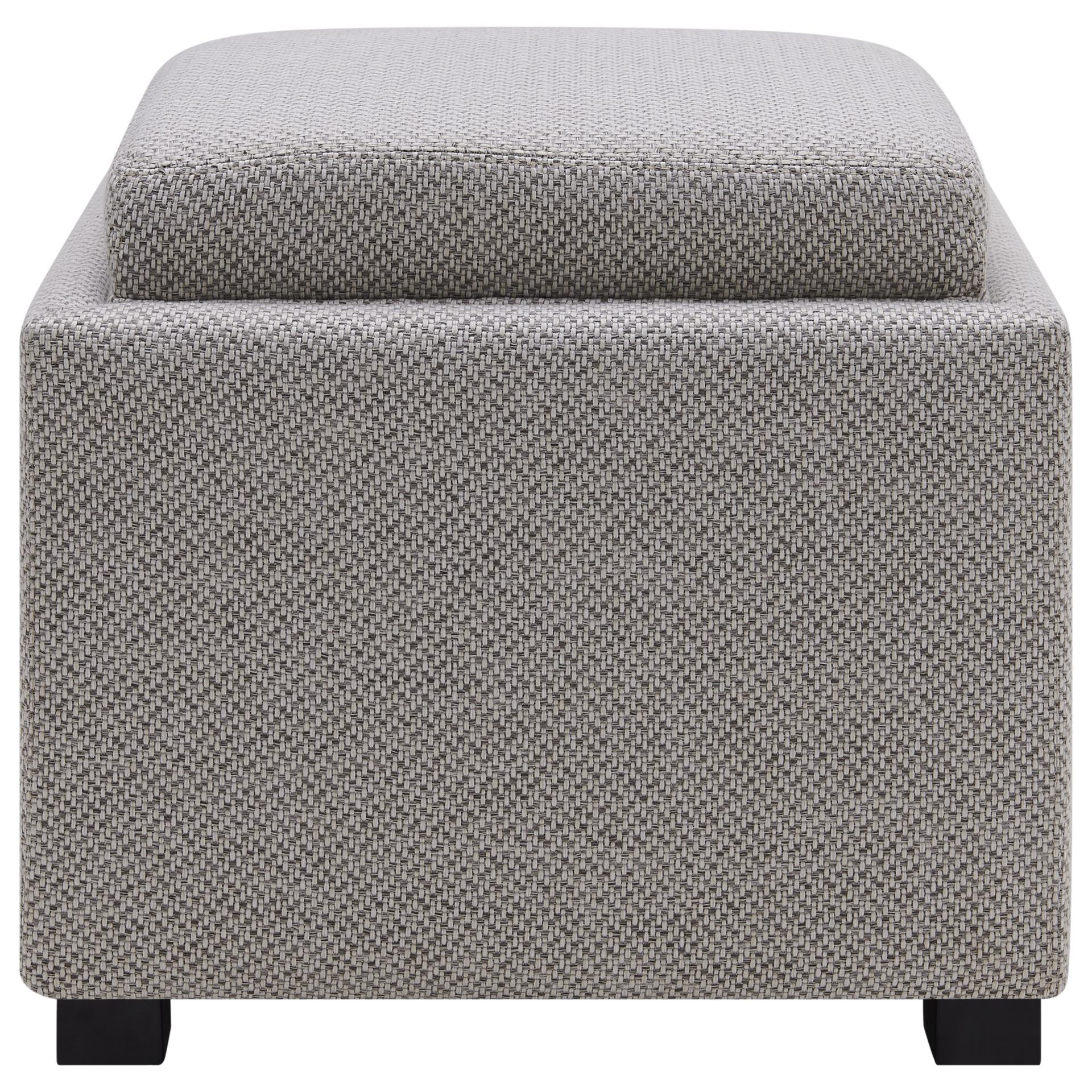 Cameron Square Fabric Storage Ottoman w/ tray - What A Room